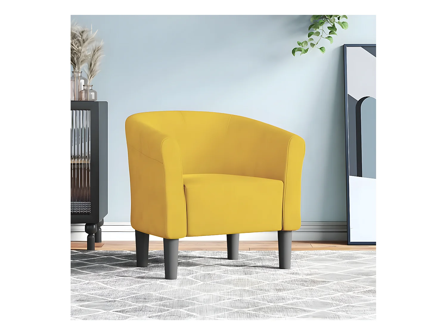 Poltrona trasformabile in velluto giallo