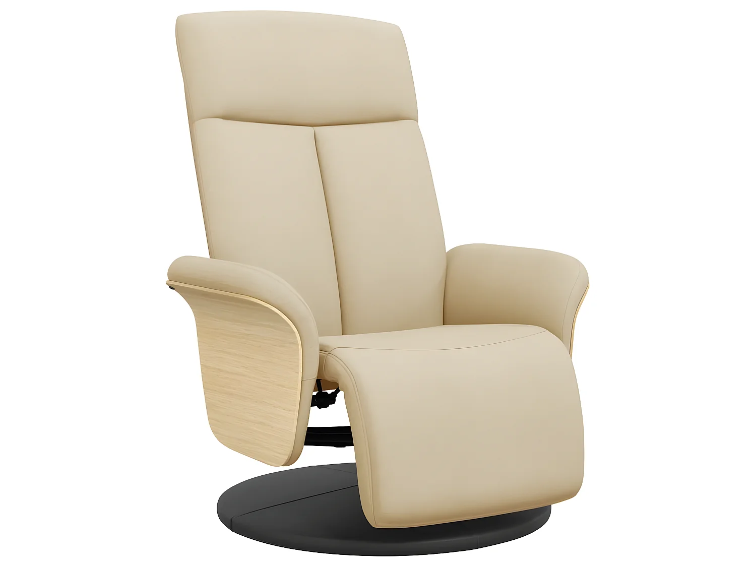 Fauteuil inclinable avec repose-pied crème tissu