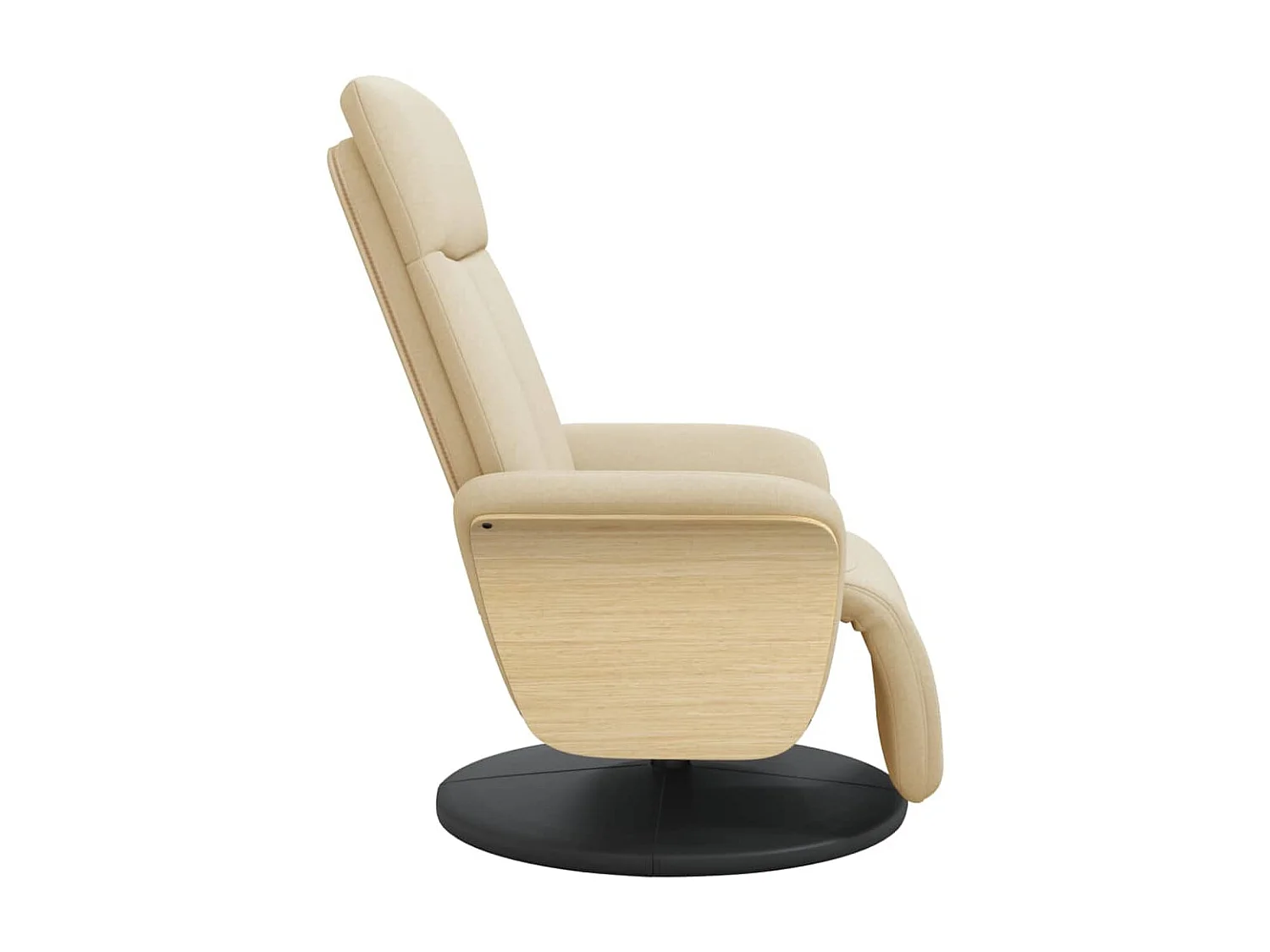 Fauteuil inclinable avec repose-pied crème tissu