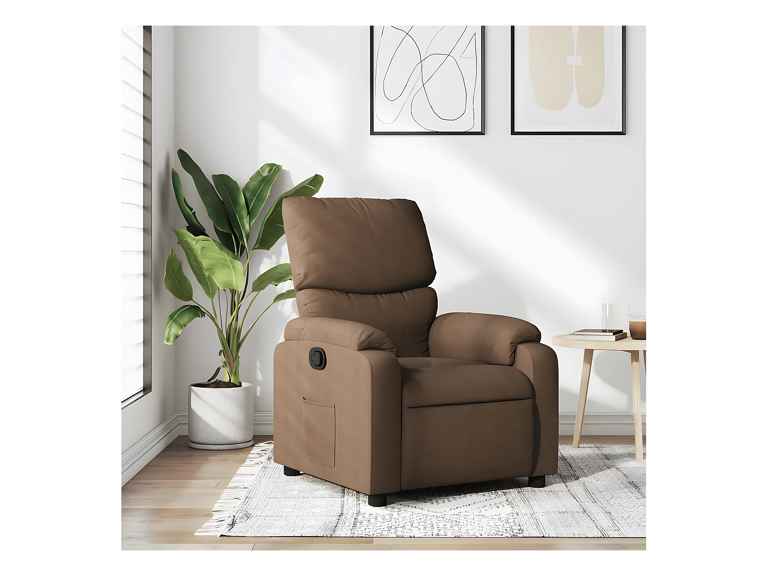 Fauteuil inclinable Marron Tissu