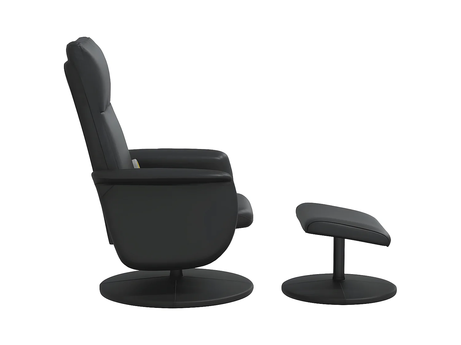 Poltrona massaggiante reclinabile con poggiapiedi in similpelle nera