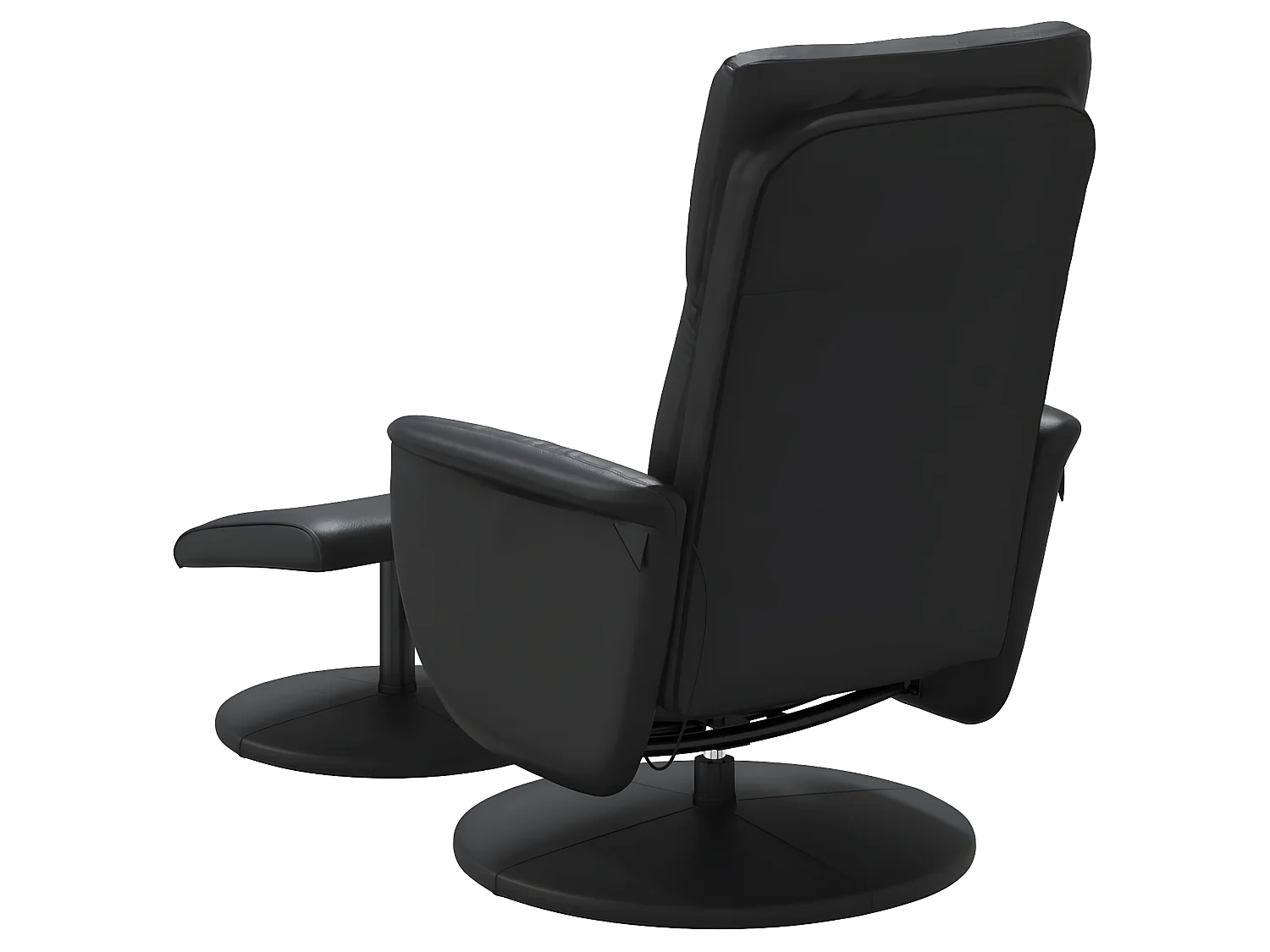 Poltrona massaggiante reclinabile con poggiapiedi in similpelle nera