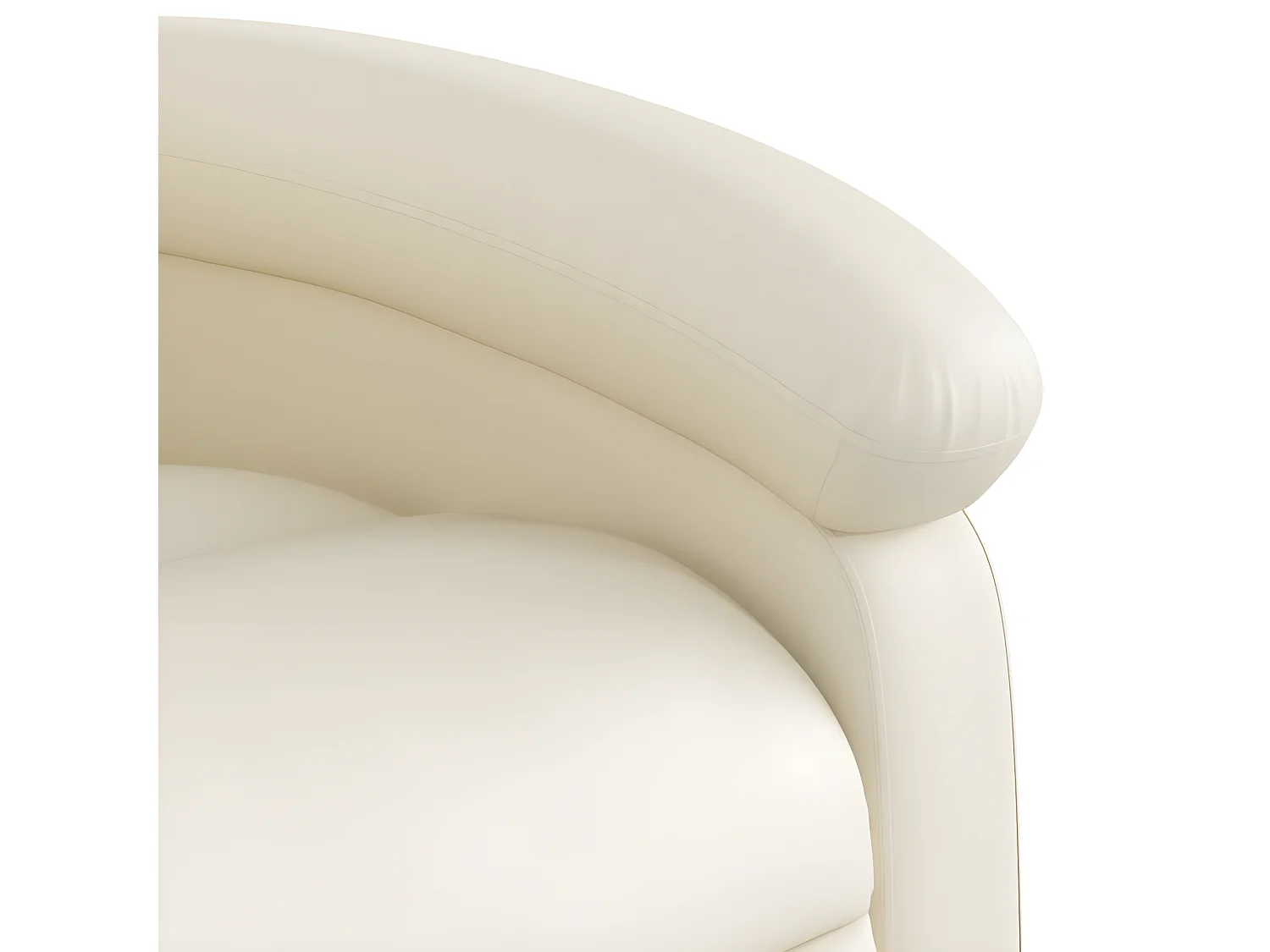 Sillón reclinable de piel sintética color crema