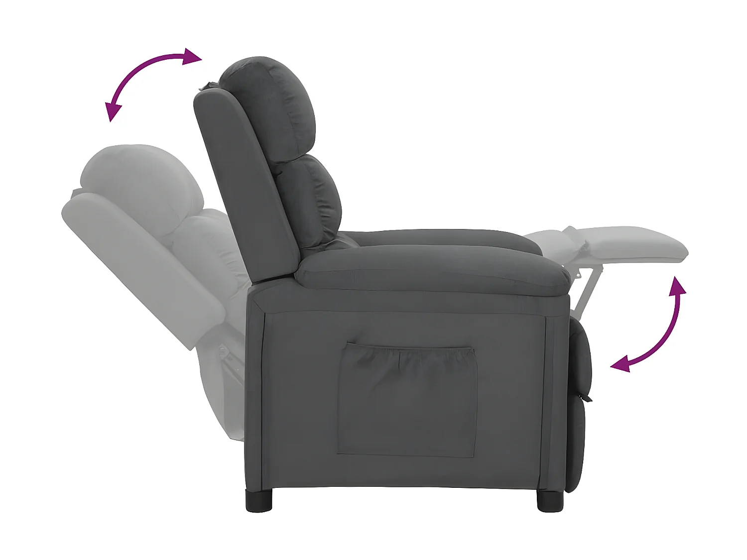 Fauteuil inclinable Gris foncé Tissu
