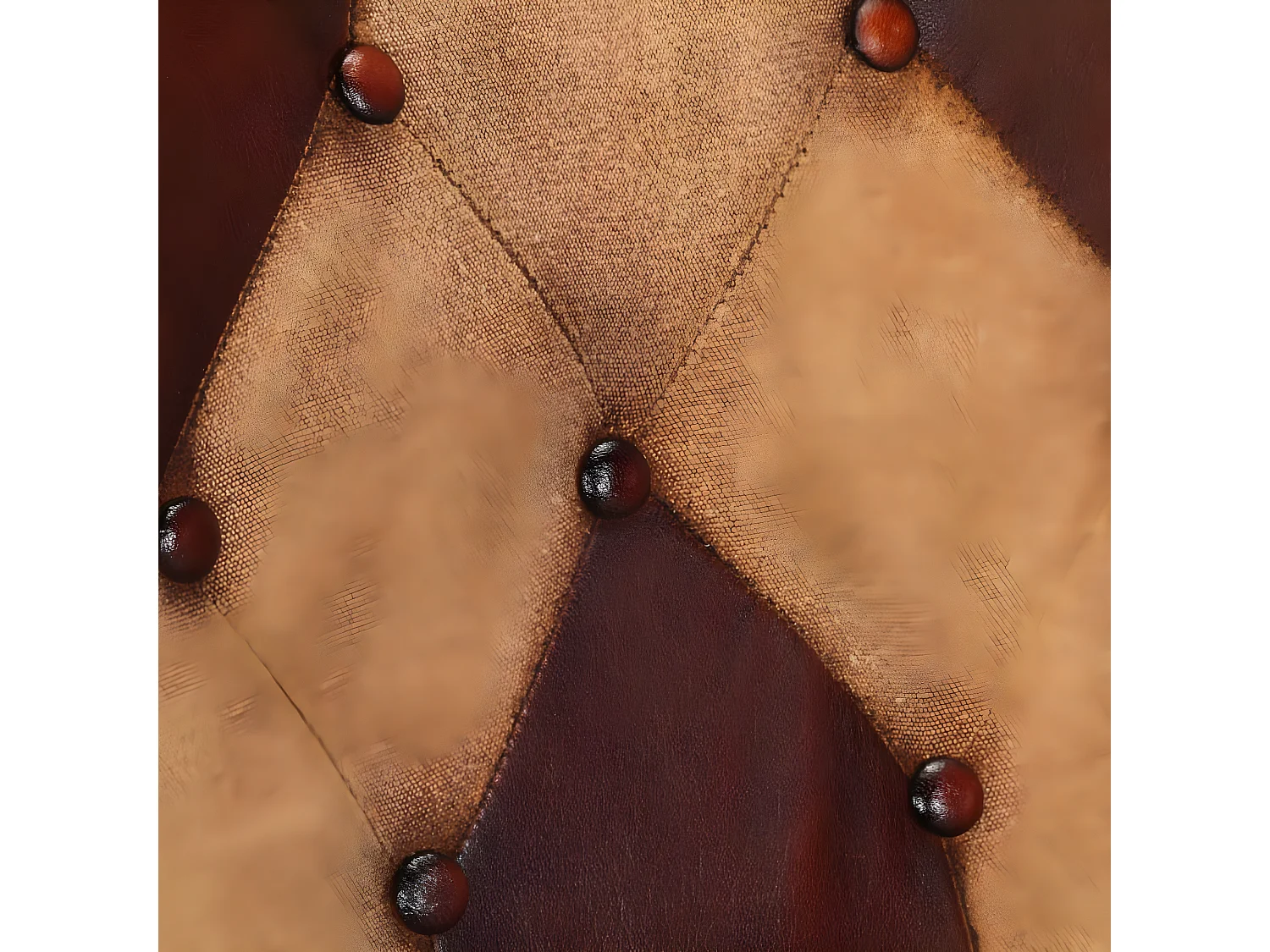 Fauteuil avec repose-pieds Marron Cuir véritable et toile