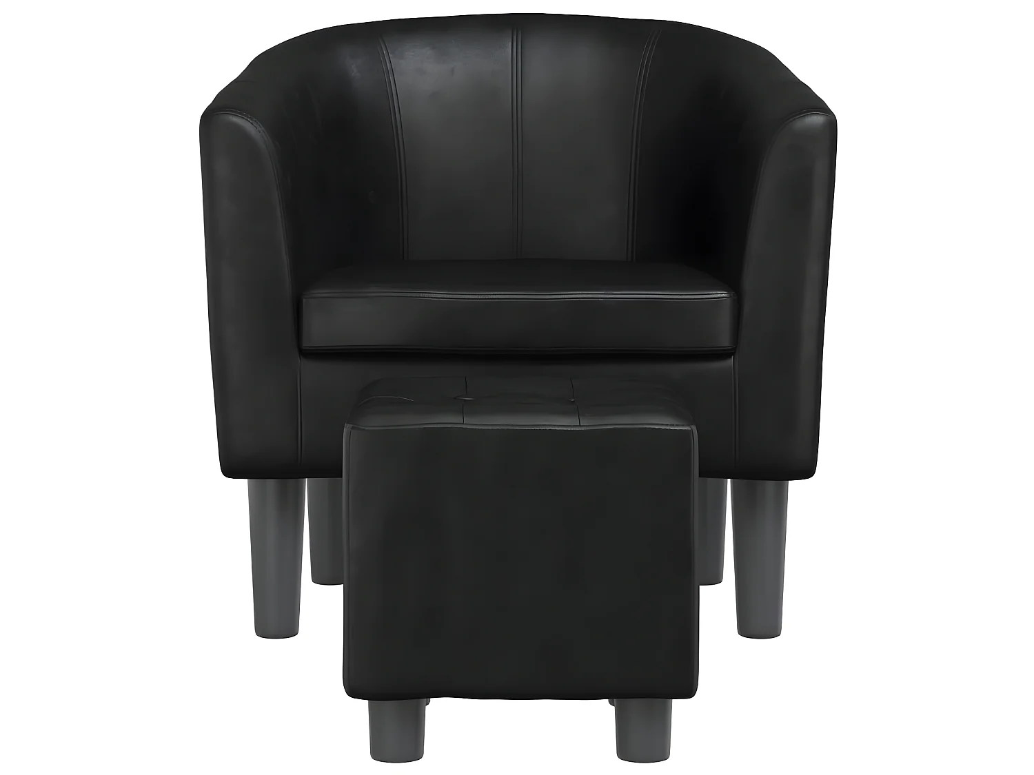 Fauteuil cabriolet avec repose-pied noir similicuir