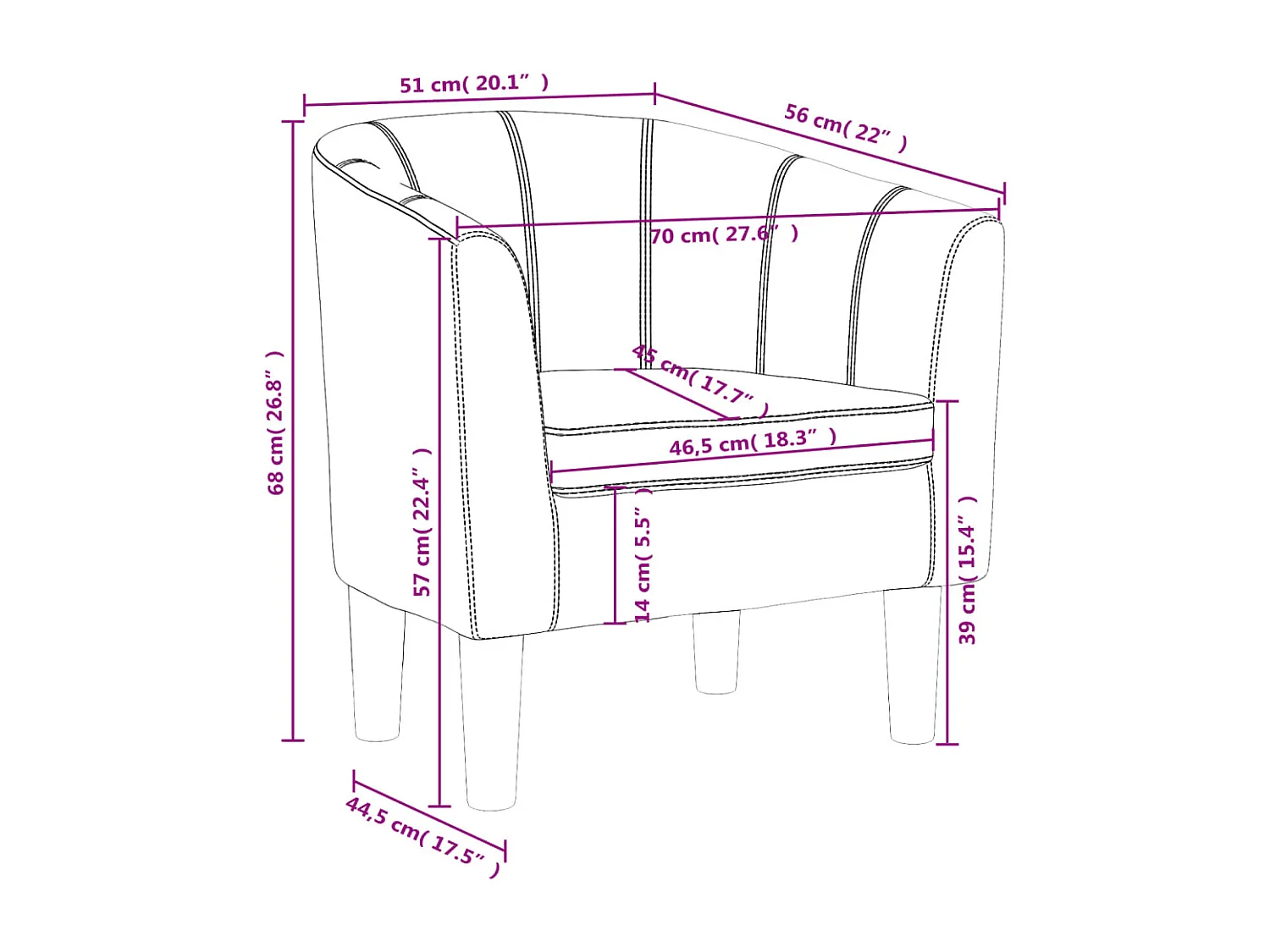 Sillón convertible en piel sintética negra