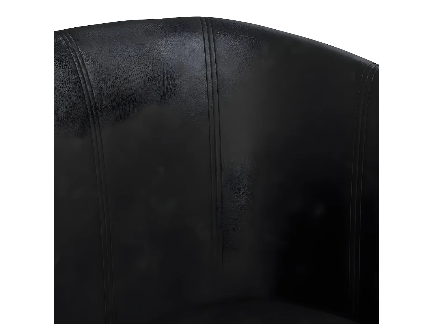 Fauteuil cabriolet noir similicuir