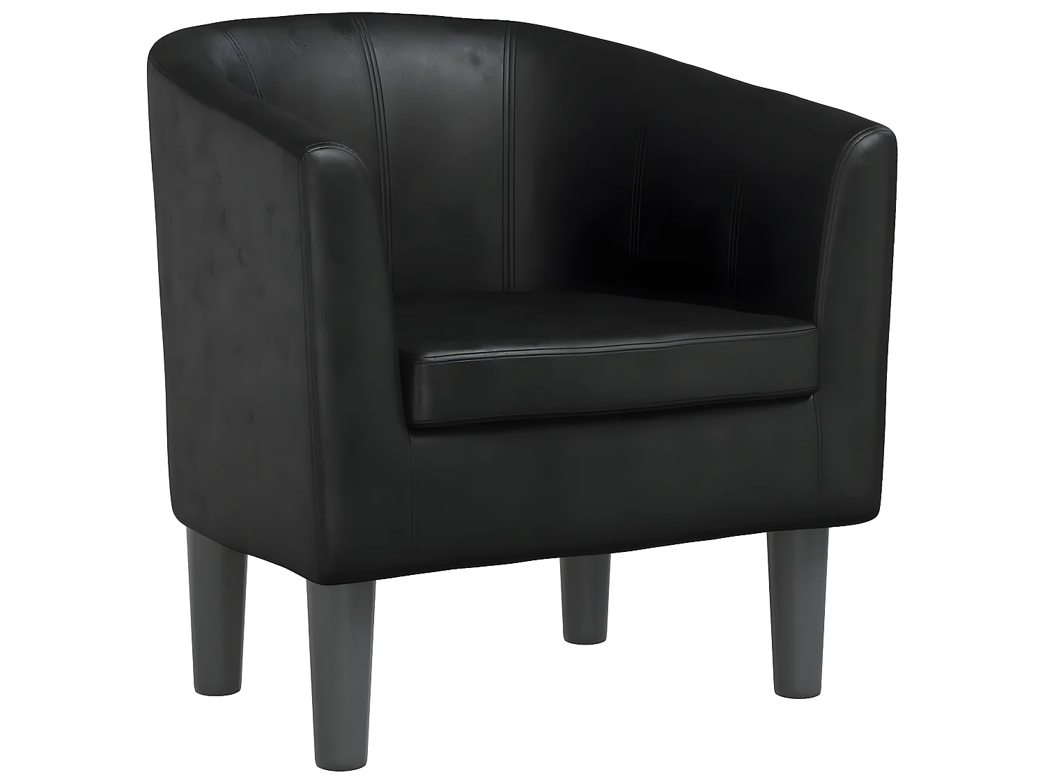 Fauteuil cabriolet noir similicuir