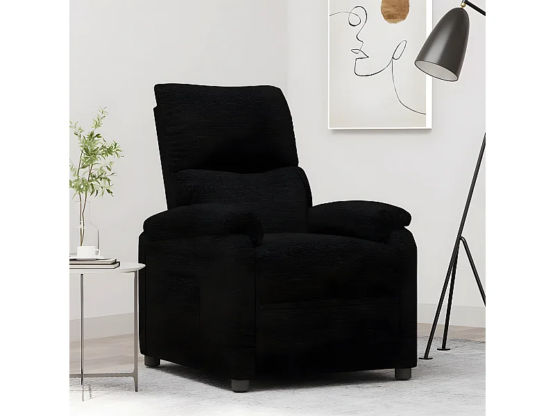 Silla reclinable de tela negra