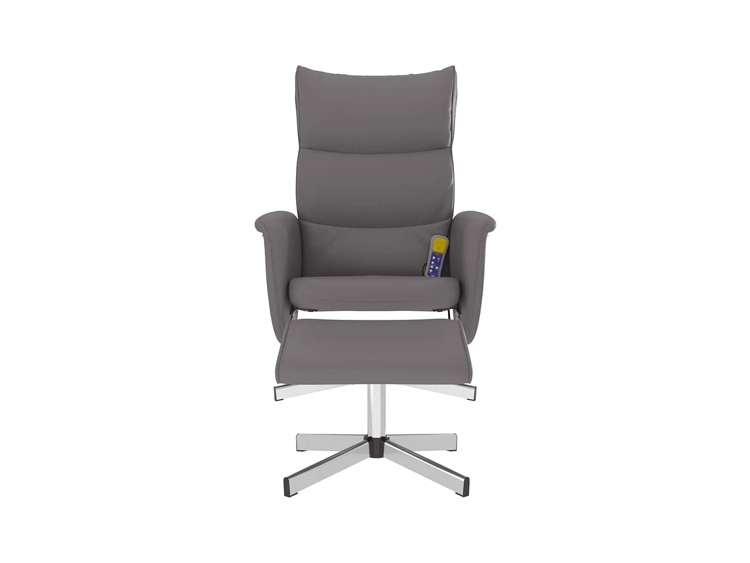 Fauteuil inclinable de massage avec repose-pied gris similicuir