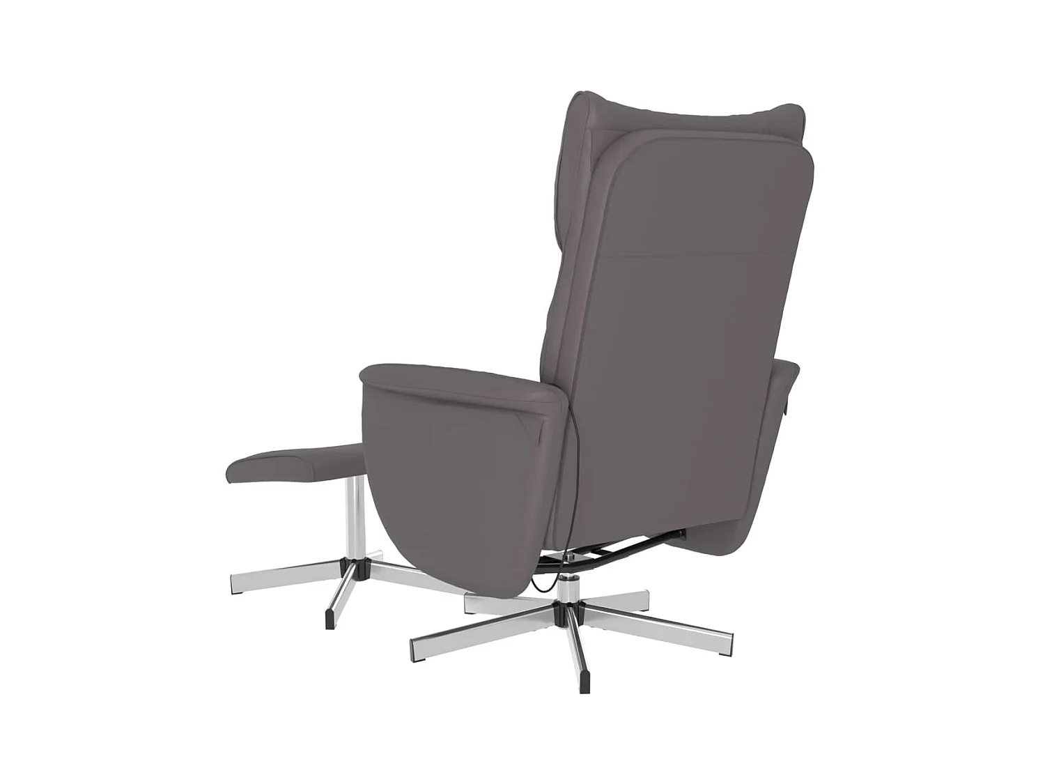 Fauteuil inclinable de massage avec repose-pied gris similicuir