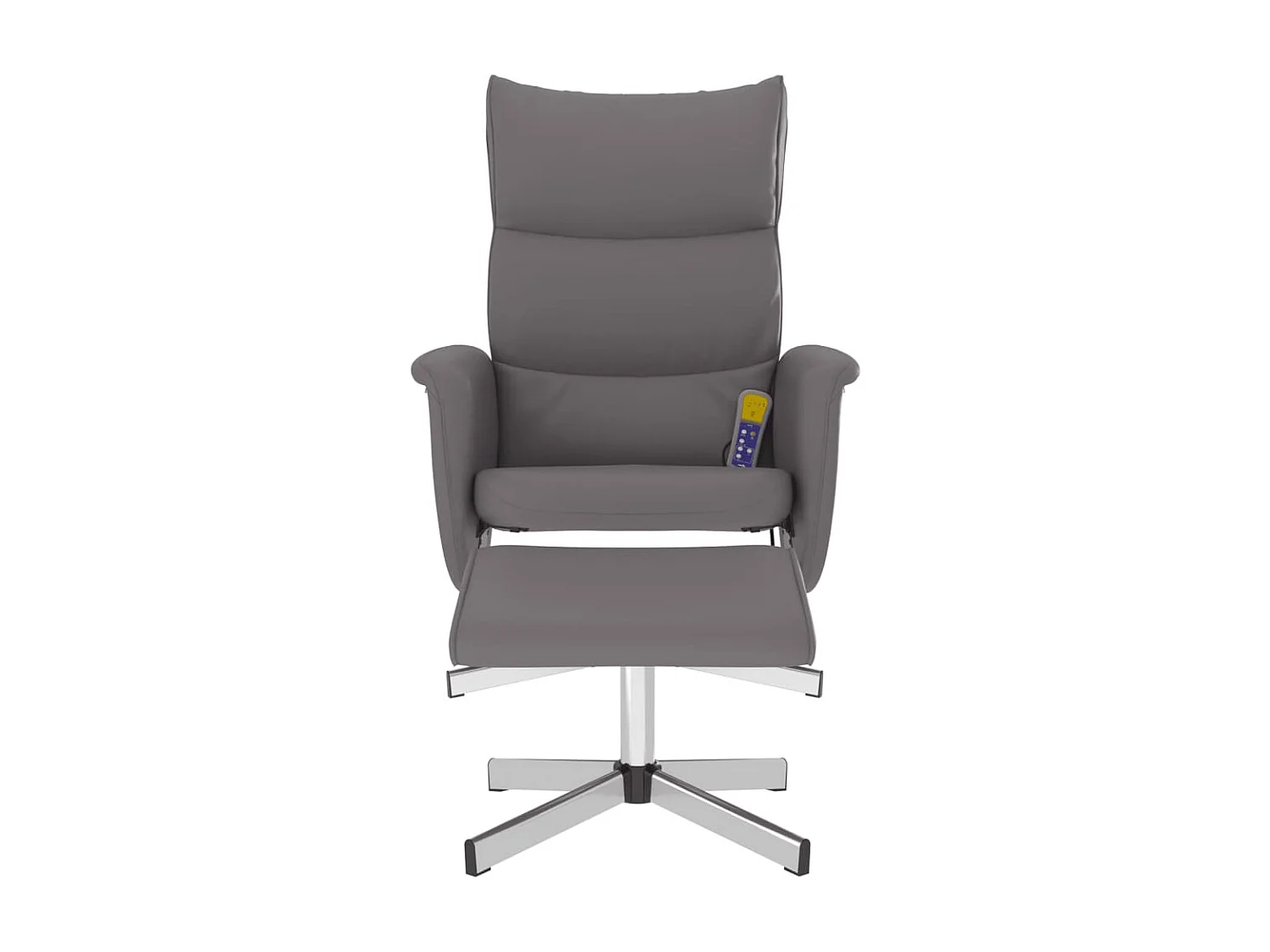 Fauteuil inclinable de massage avec repose-pied gris similicuir