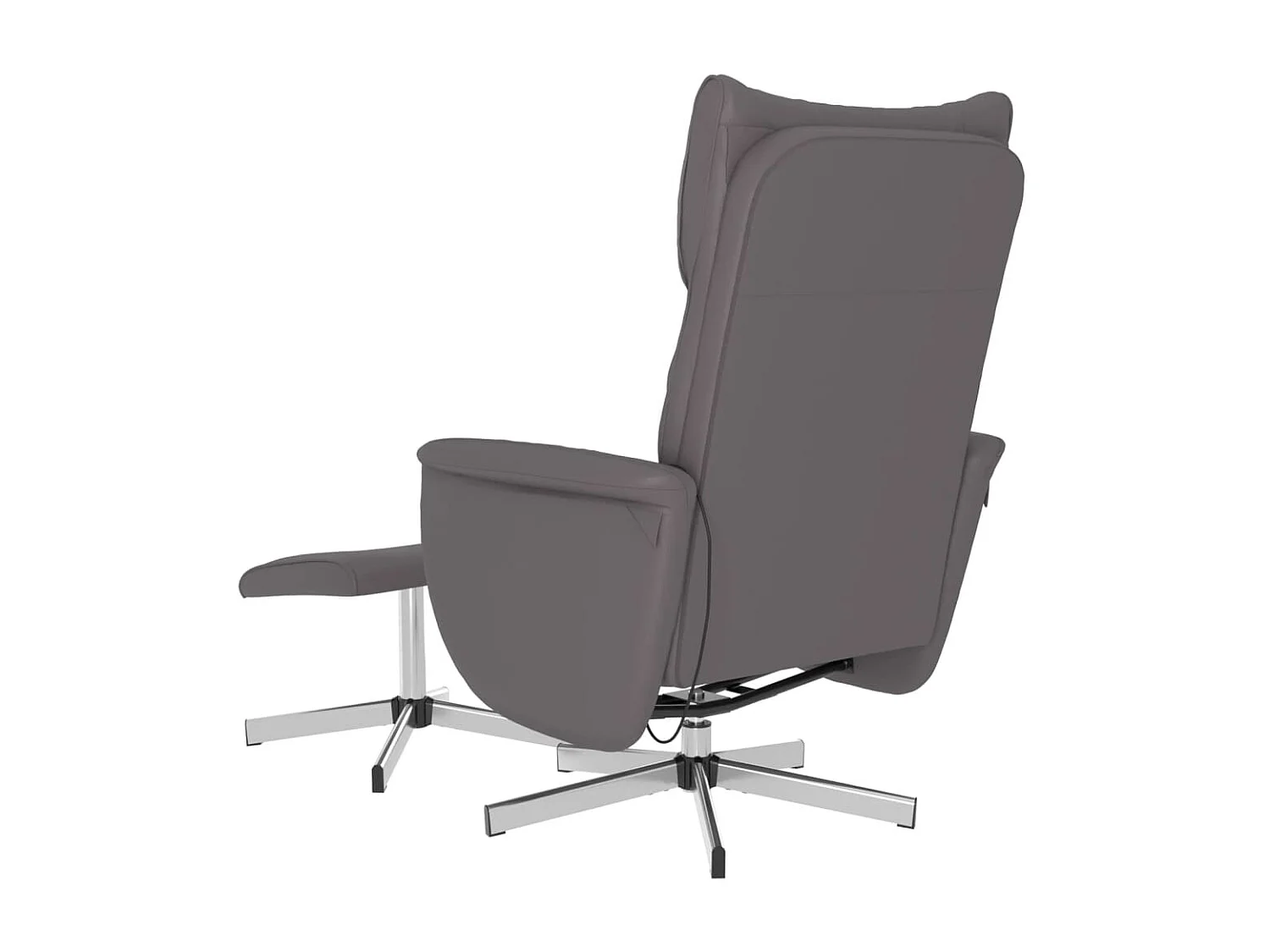 Fauteuil inclinable de massage avec repose-pied gris similicuir