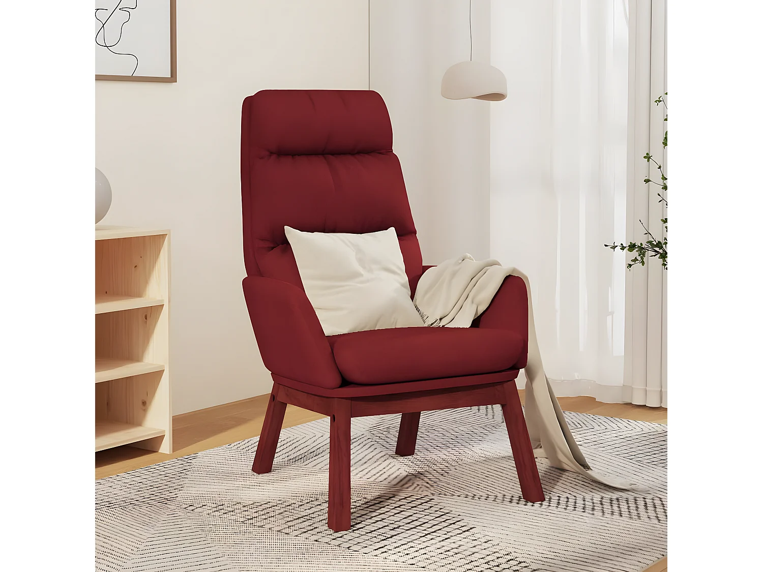 Chaise de relaxation Rouge bordeaux Tissu