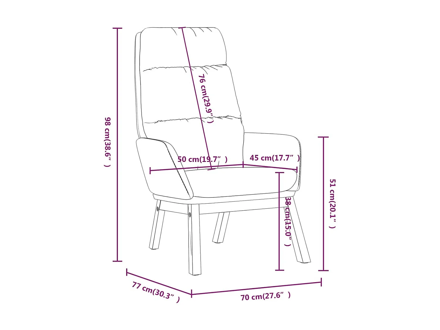 Chaise de relaxation Rouge bordeaux Tissu