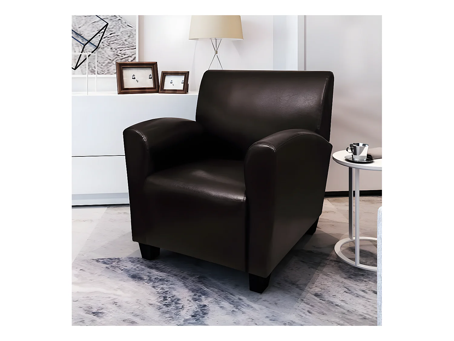 Chaise de canapé Marron foncé Similicuir