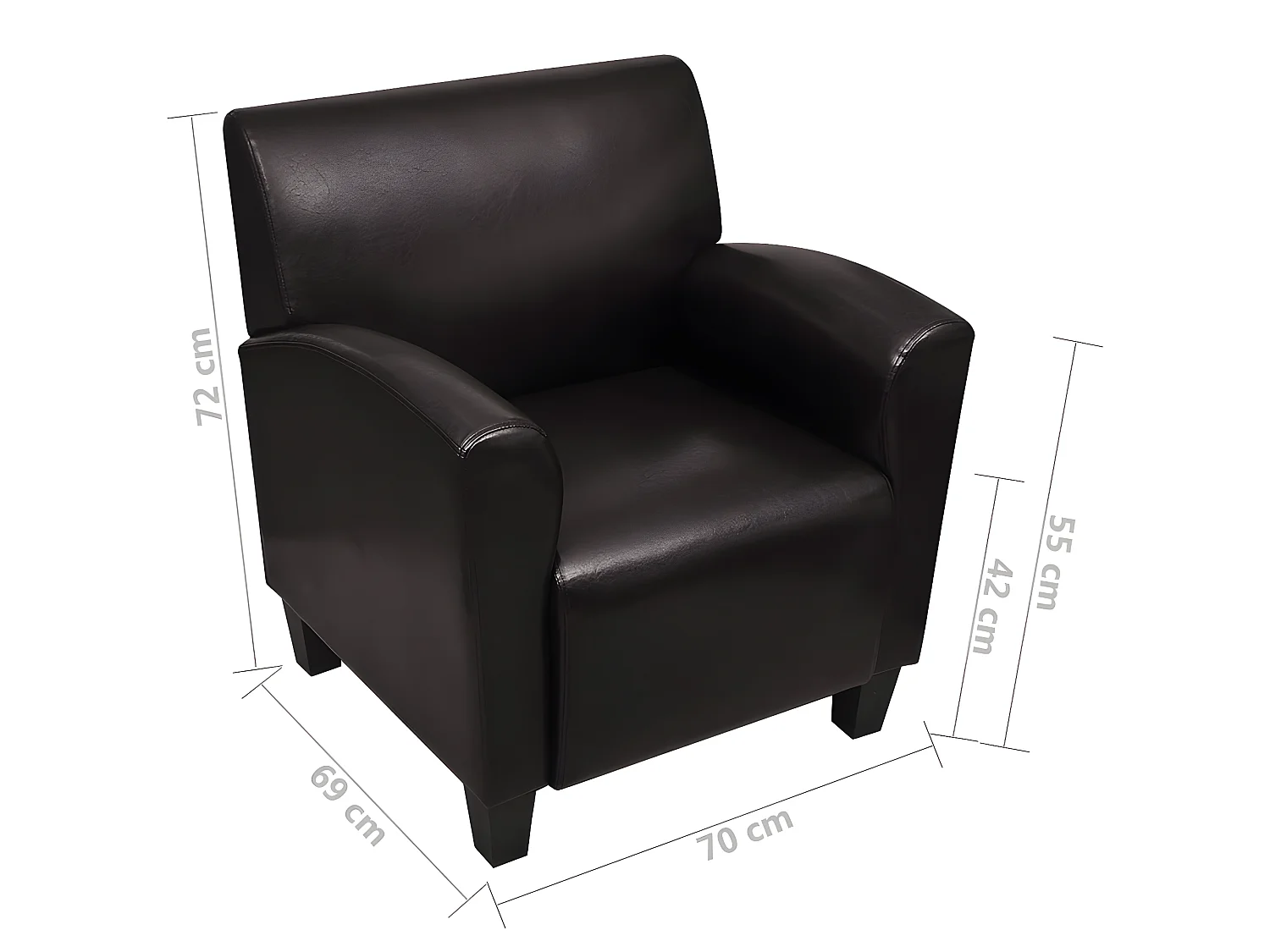 Chaise de canapé Marron foncé Similicuir