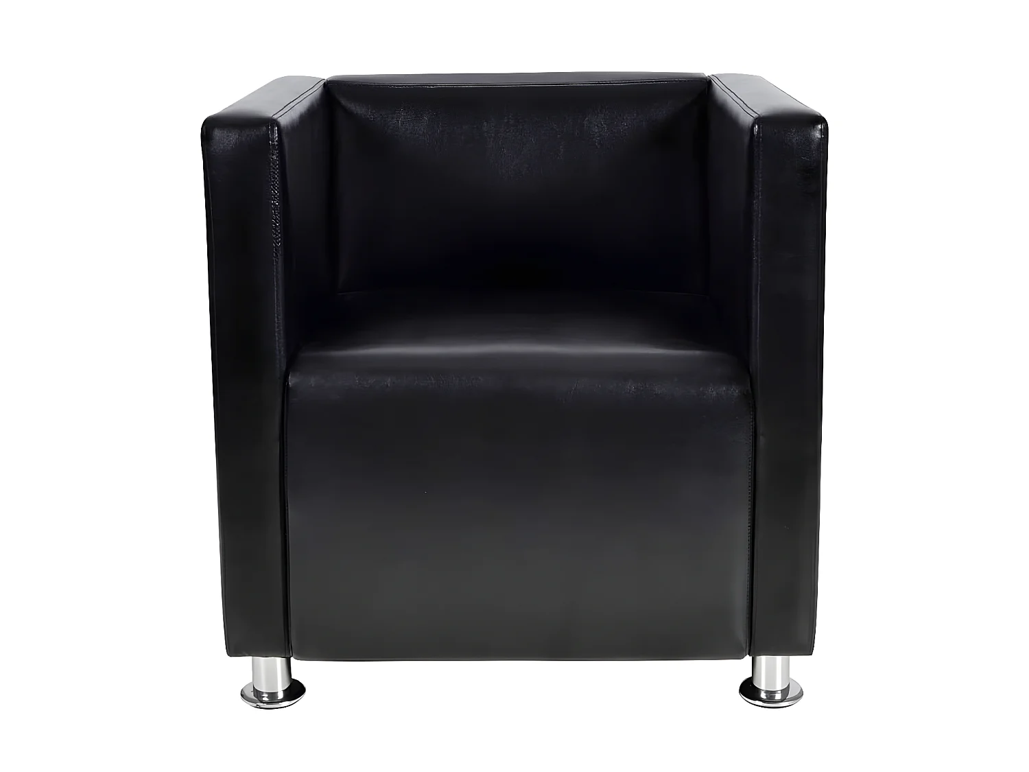 Fauteuil cube noir similicuir