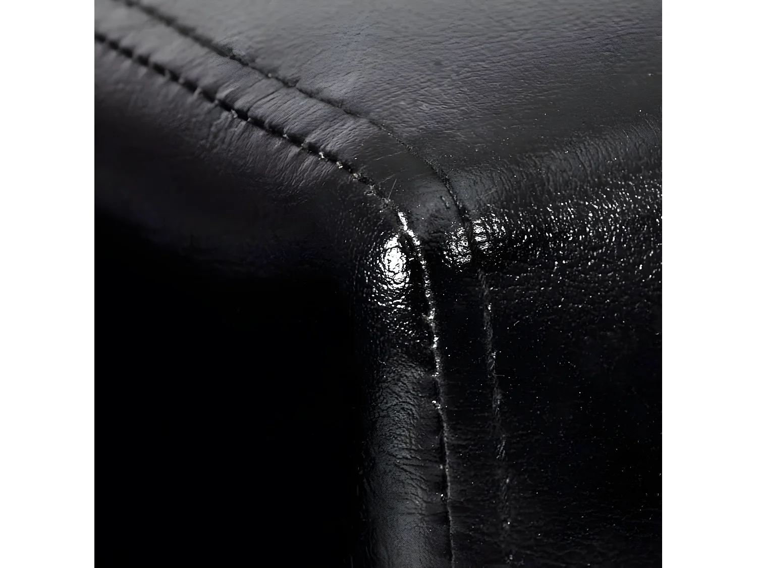 Fauteuil cube noir similicuir