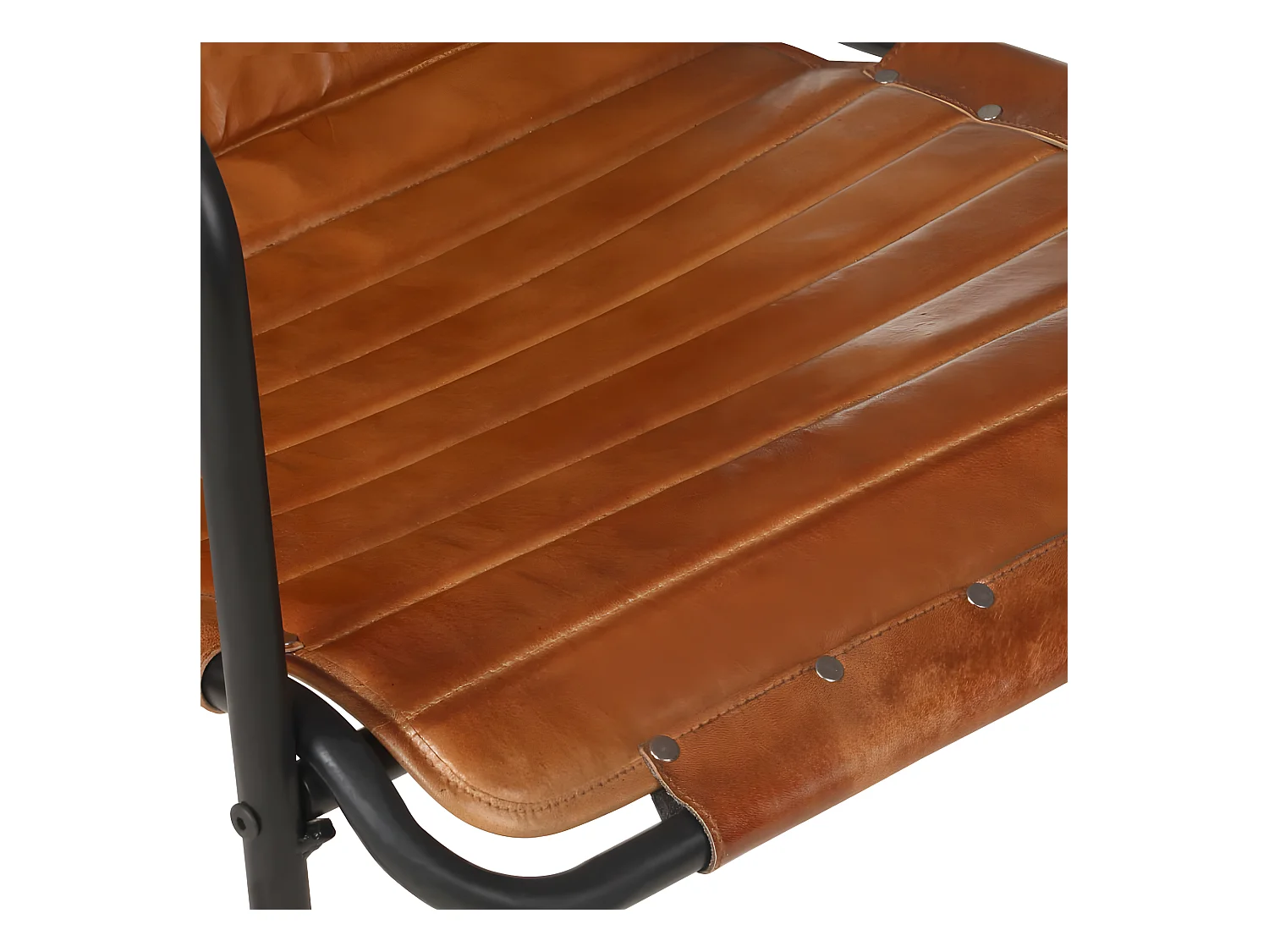 Fauteuil de relaxation avec repose-pied Marron Cuir véritable