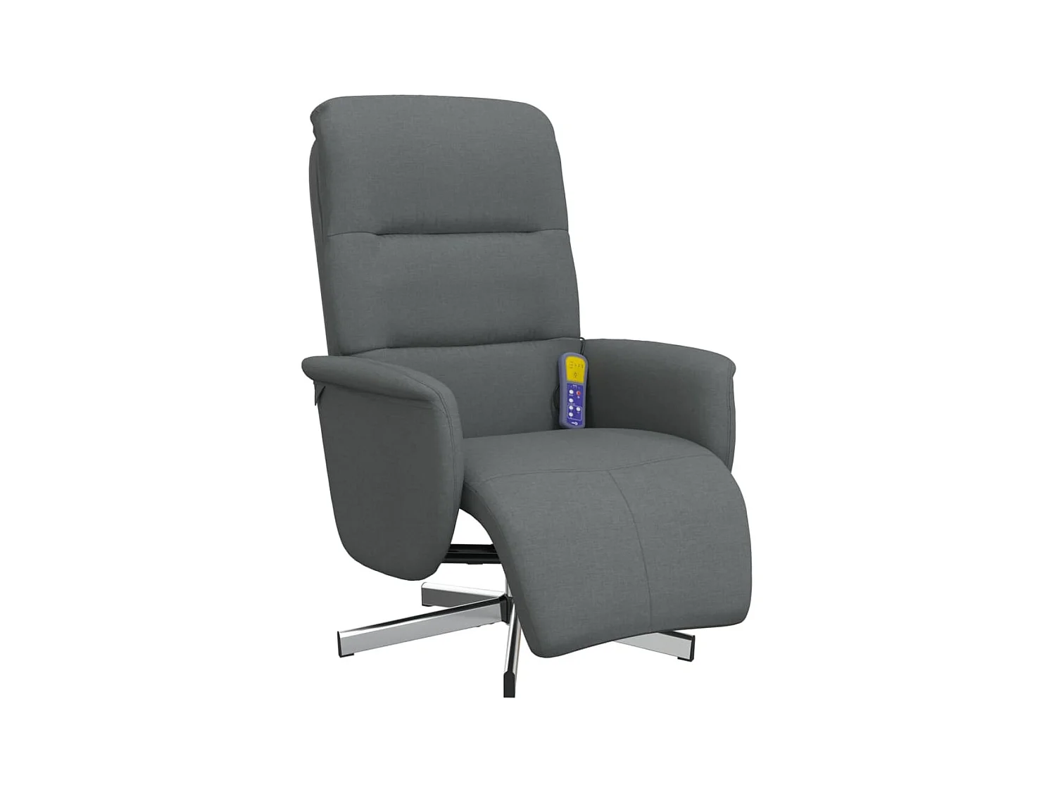 Fauteuil inclinable de massage et repose-pieds gris foncé tissu