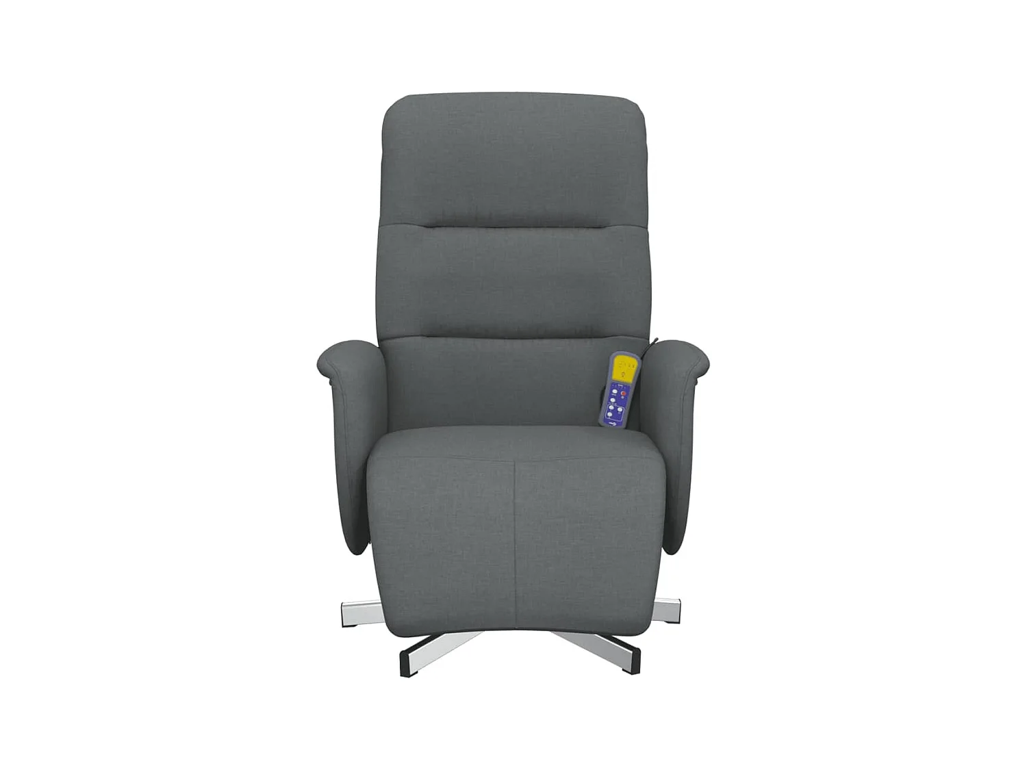 Fauteuil inclinable de massage et repose-pieds gris foncé tissu
