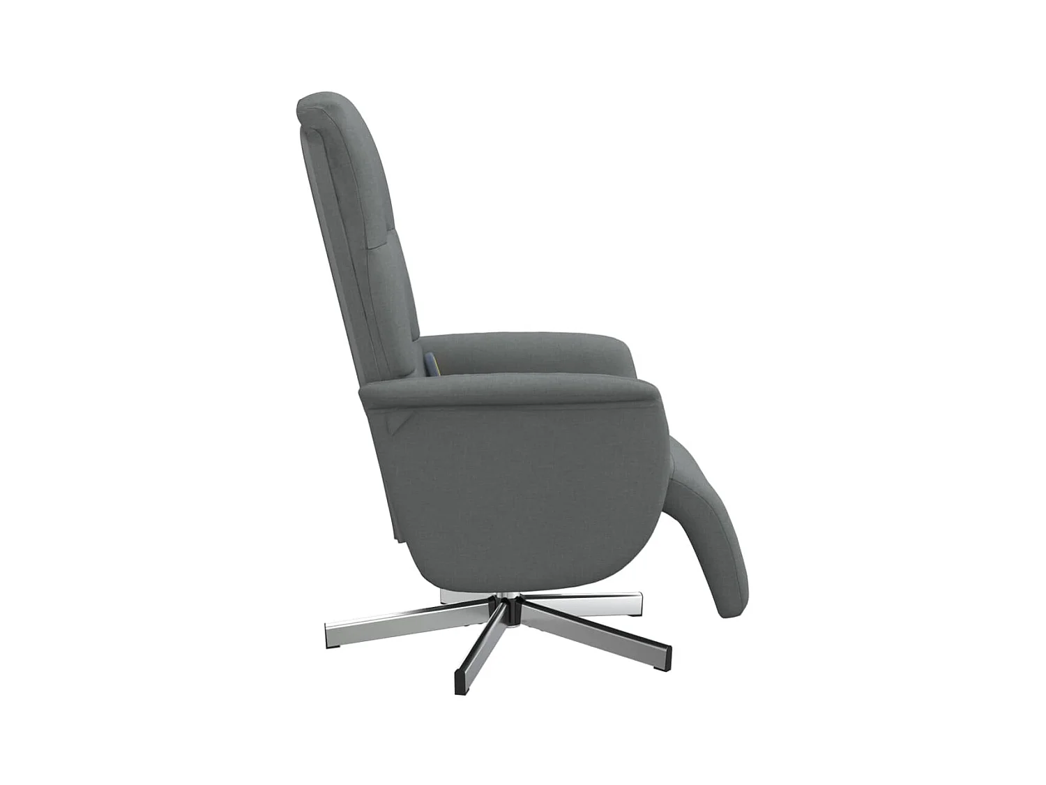 Fauteuil inclinable de massage et repose-pieds gris foncé tissu