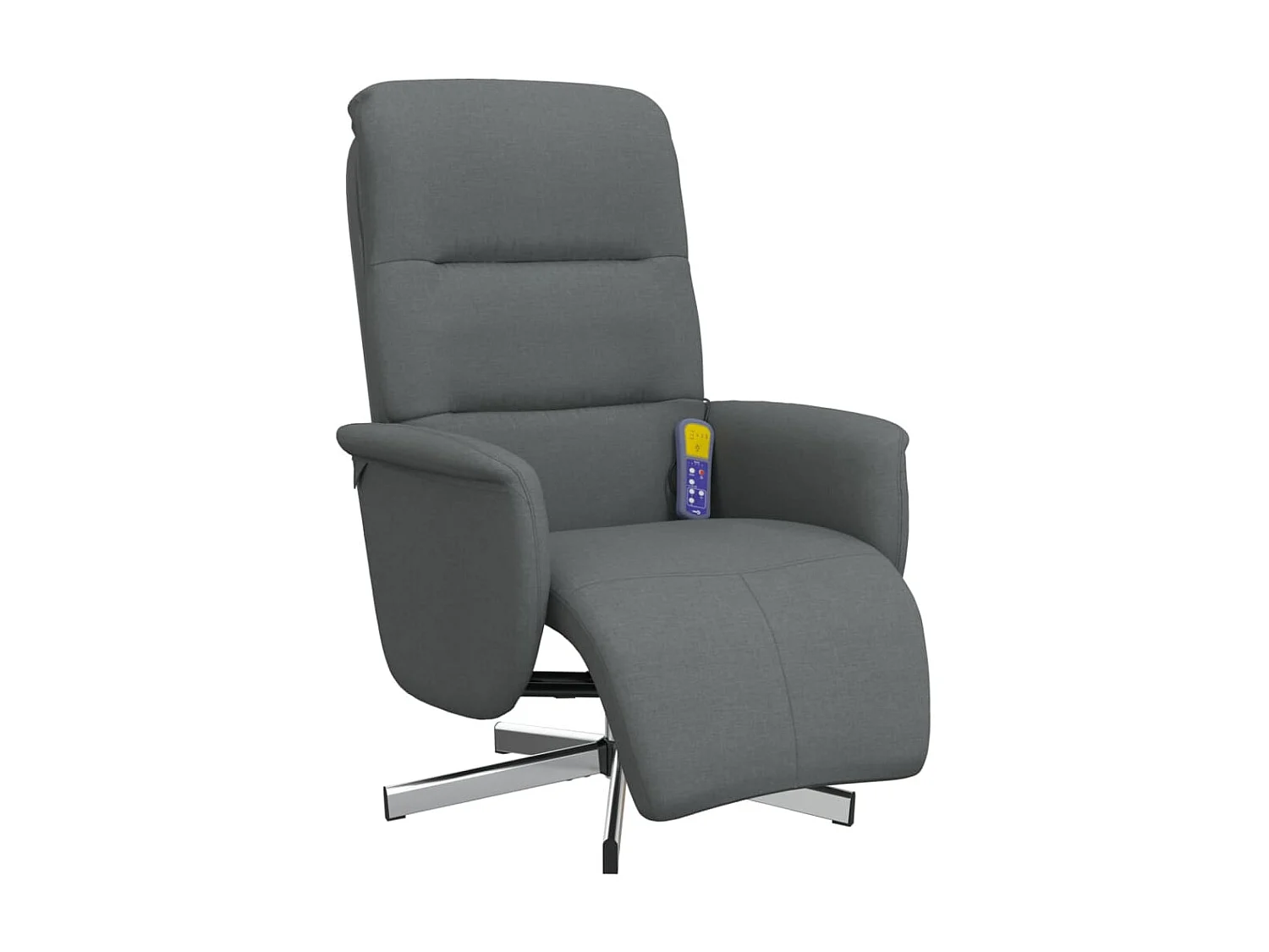 Fauteuil inclinable de massage et repose-pieds gris foncé tissu