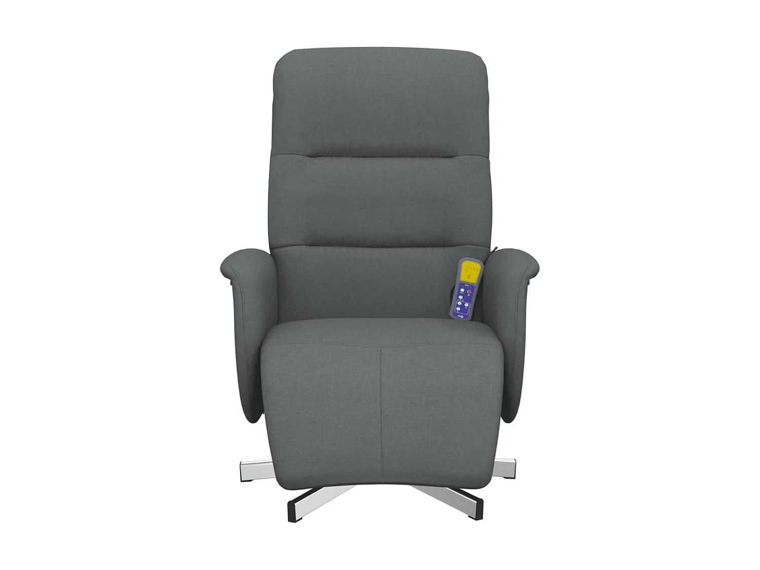 Fauteuil inclinable de massage et repose-pieds gris foncé tissu