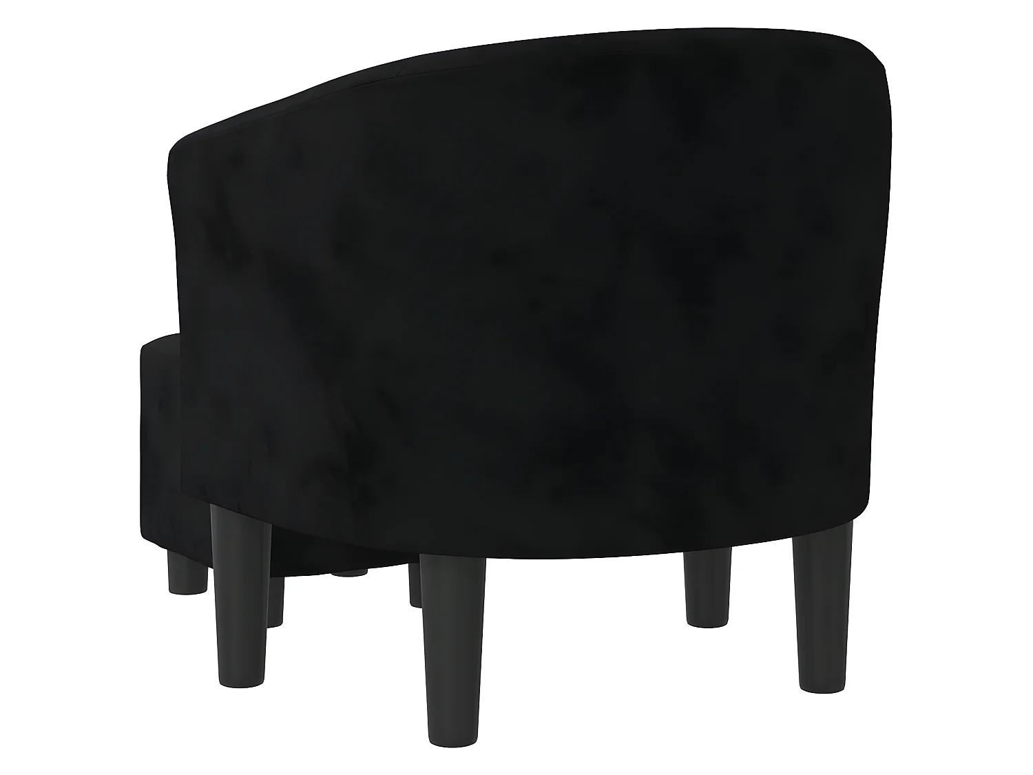 Sillón convertible con reposapiés de terciopelo negro.