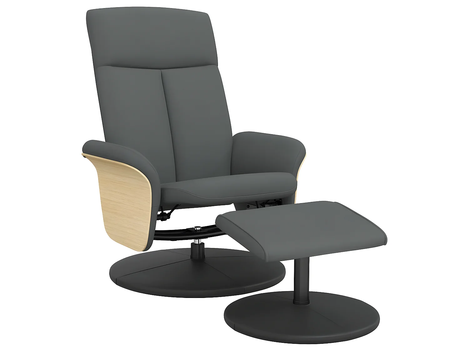 Fauteuil inclinable avec repose-pied gris foncé tissu