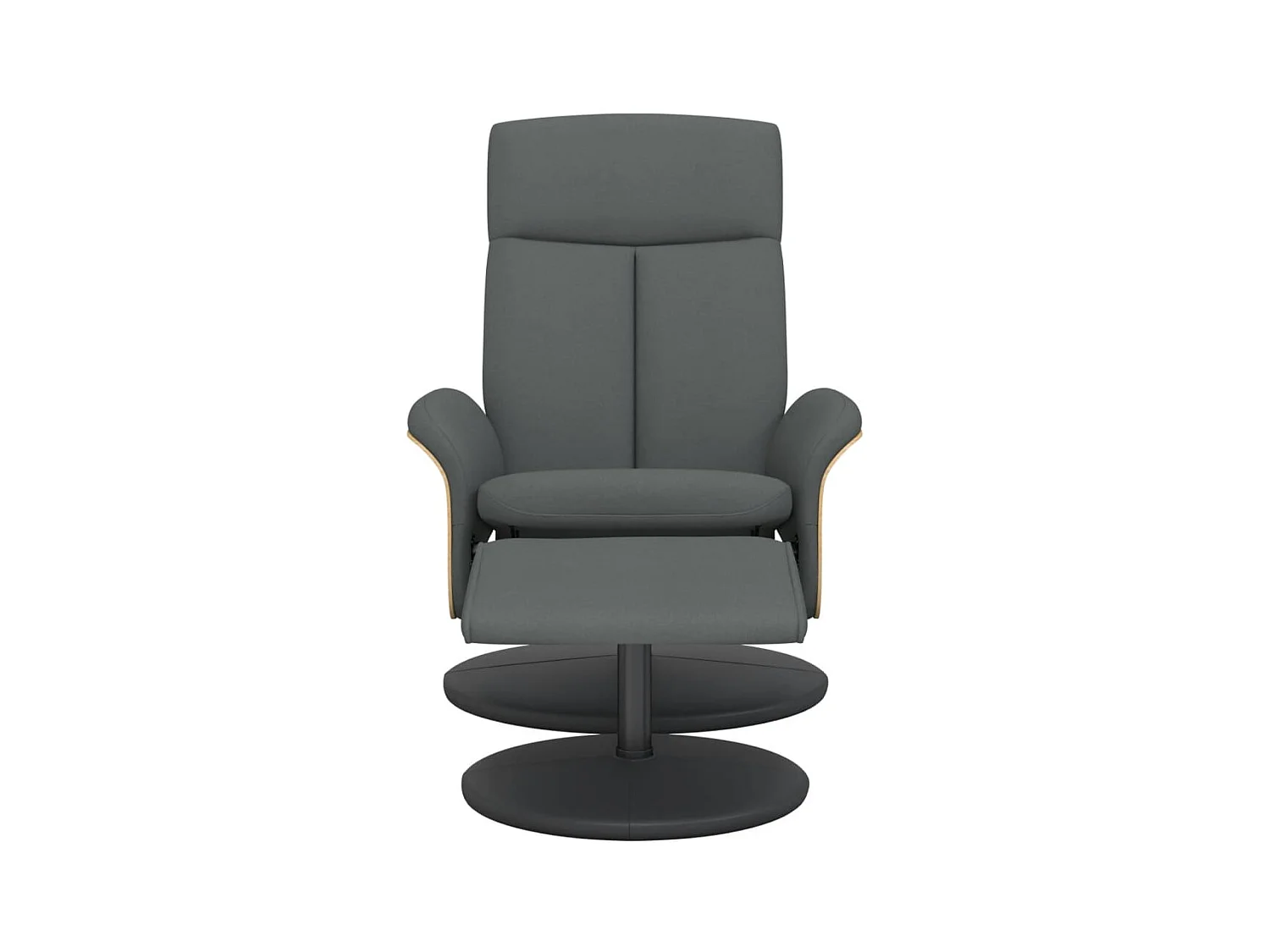 Fauteuil inclinable avec repose-pied gris foncé tissu