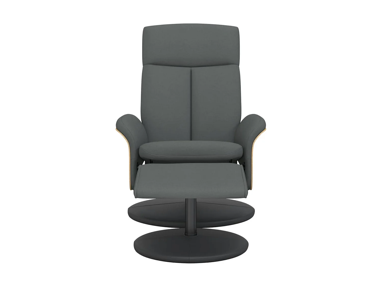 Fauteuil inclinable avec repose-pied gris foncé tissu