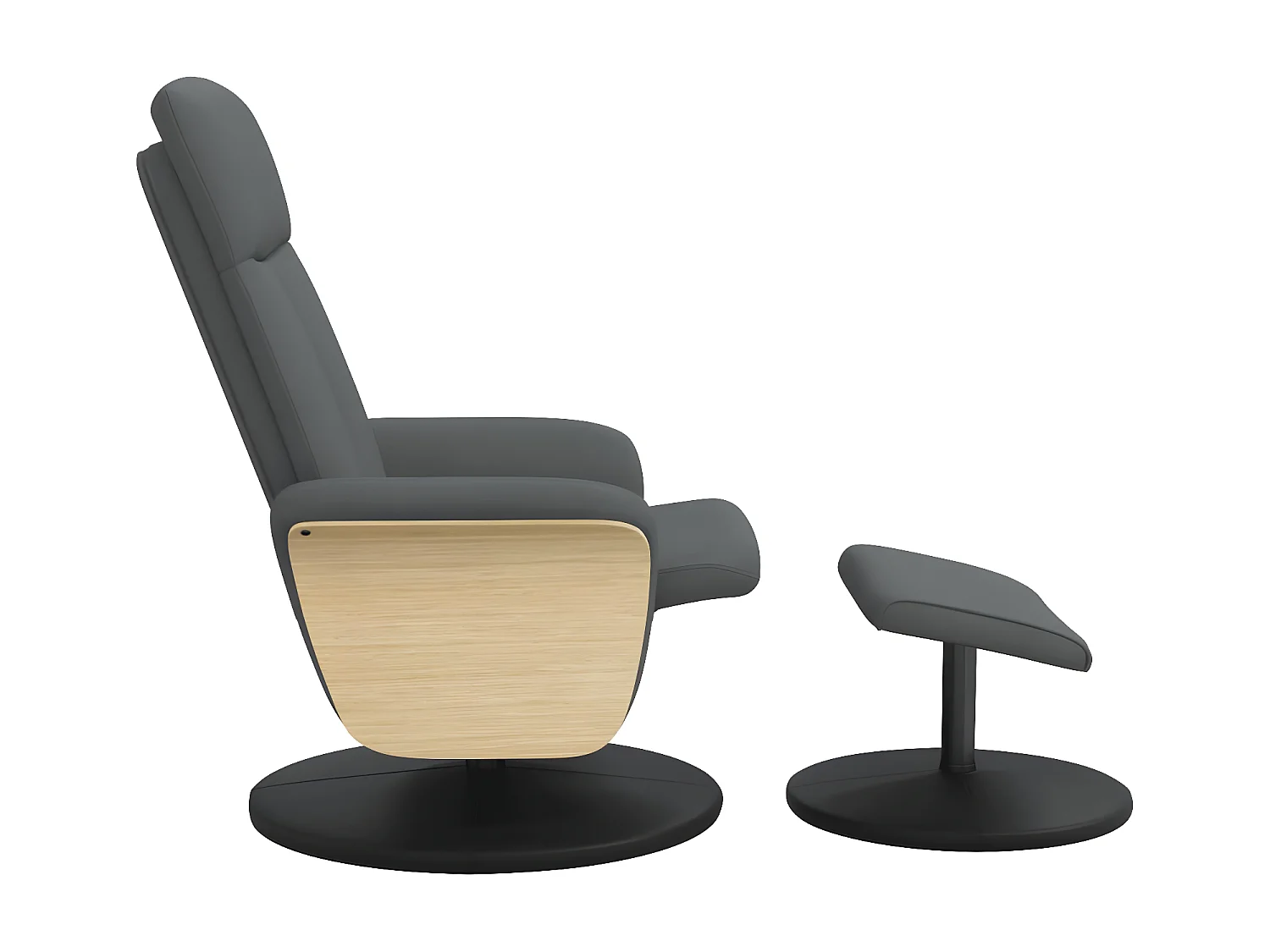 Fauteuil inclinable avec repose-pied gris foncé tissu