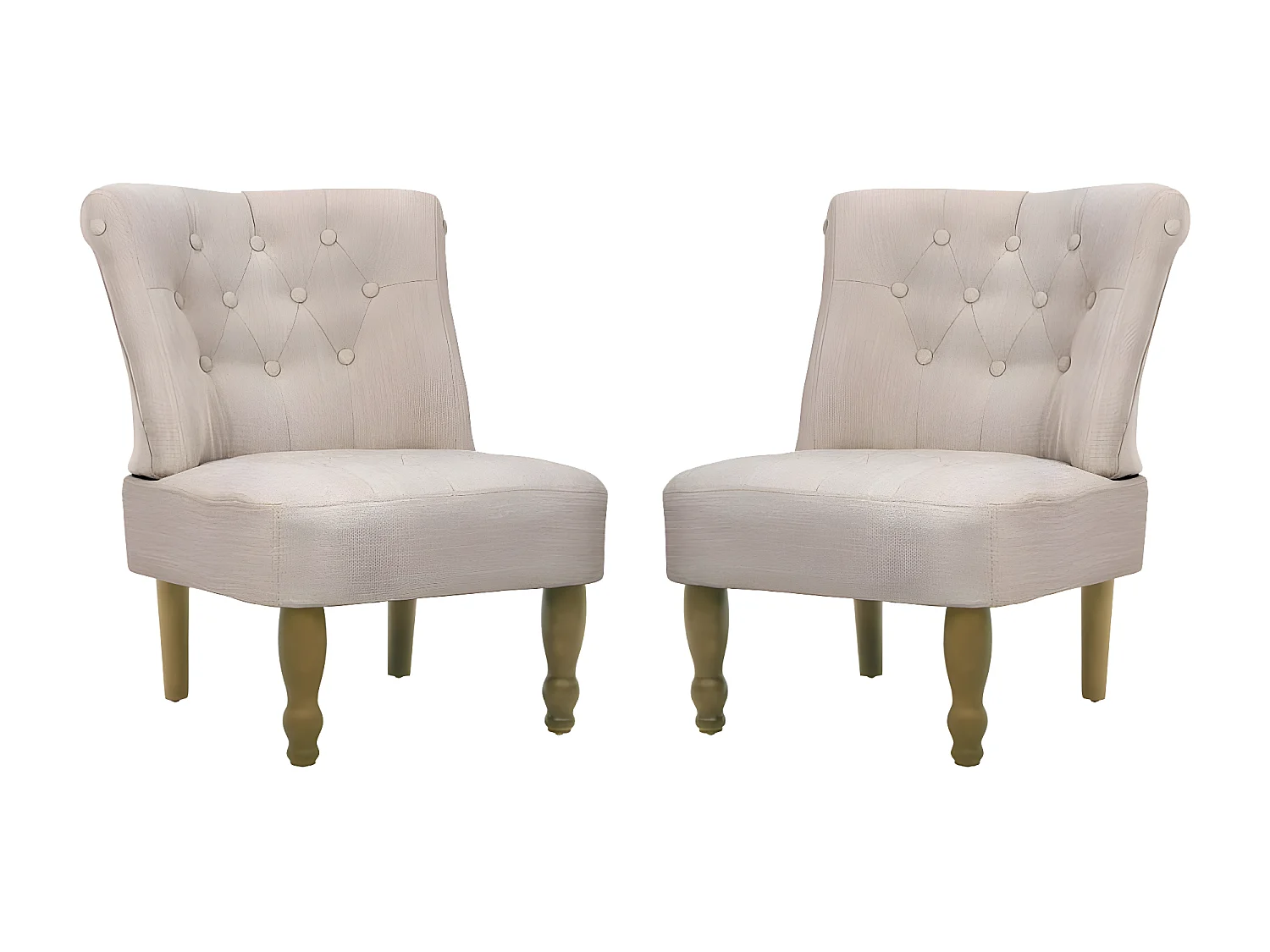 Chaises en style fran?ais lot de 2 crème tissu