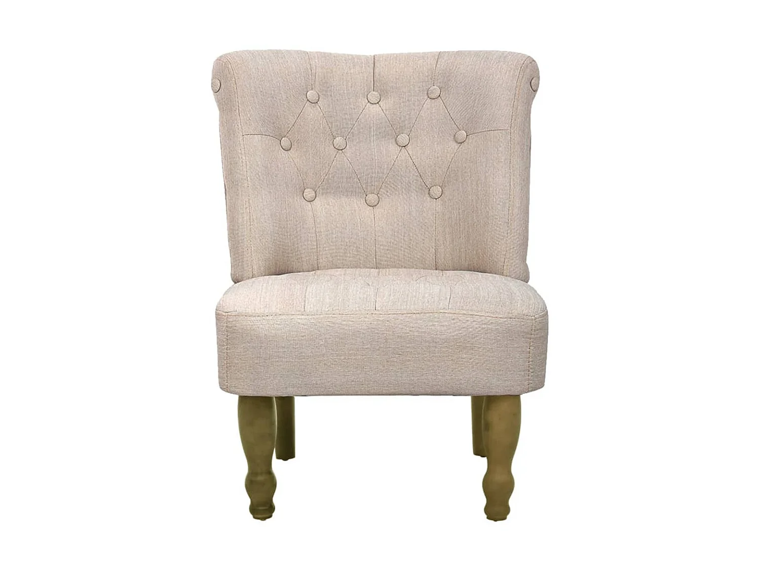 Set di 2 sedie in stile francese in tessuto color crema