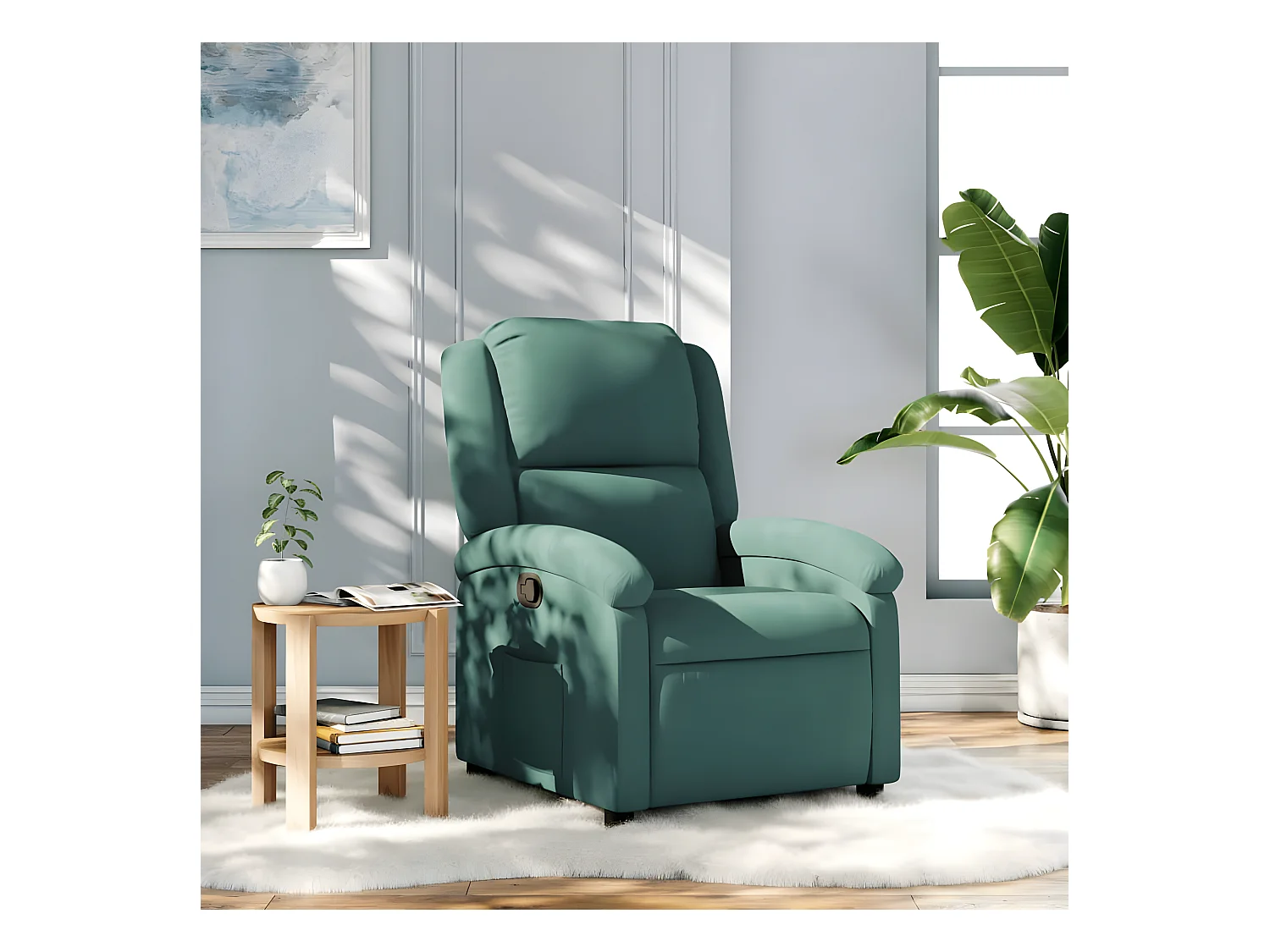 Fauteuil inclinable vert foncé velours