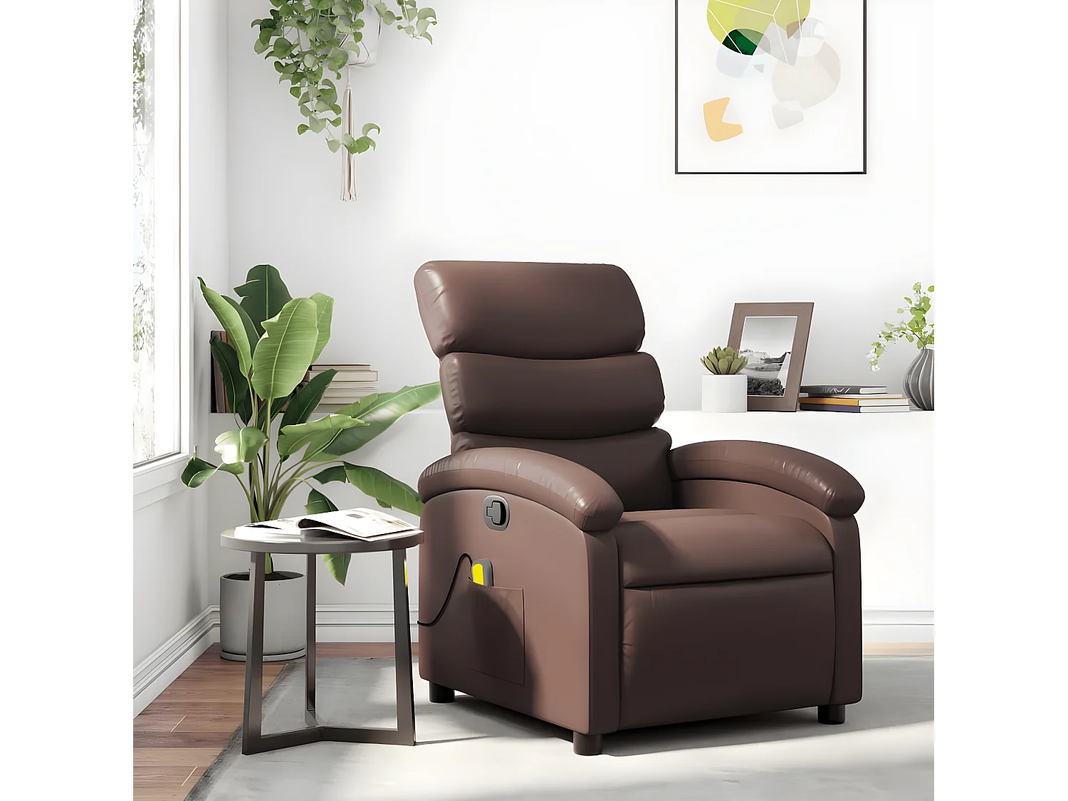 Fauteuil de massage inclinable Marron Similicuir