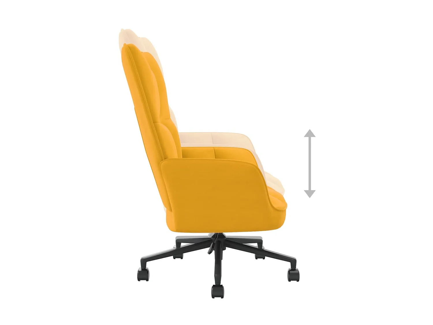Chaise de relaxation Jaune moutarde Velours