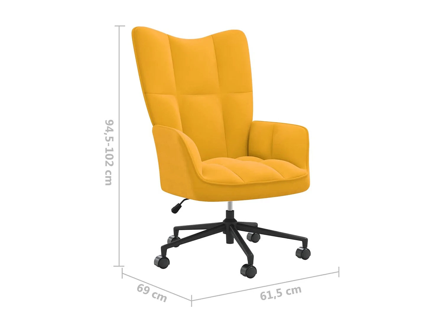 Chaise de relaxation Jaune moutarde Velours