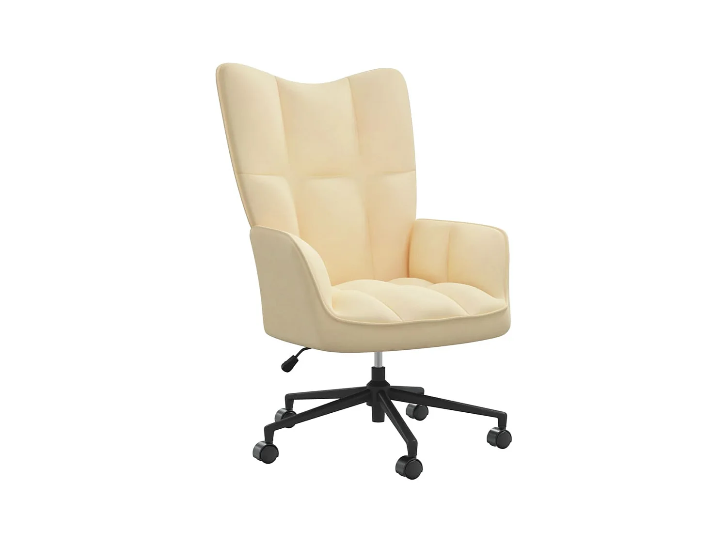 Chaise de relaxation Blanc crème Velours
