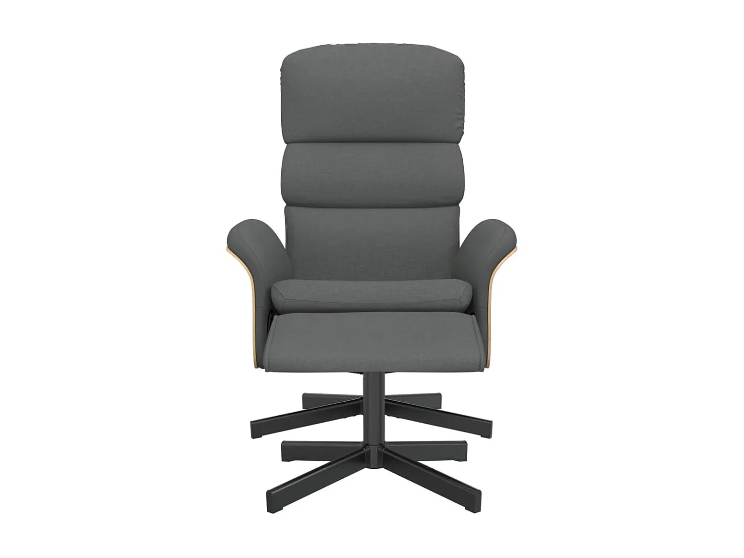 Fauteuil inclinable avec repose-pied gris foncé tissu