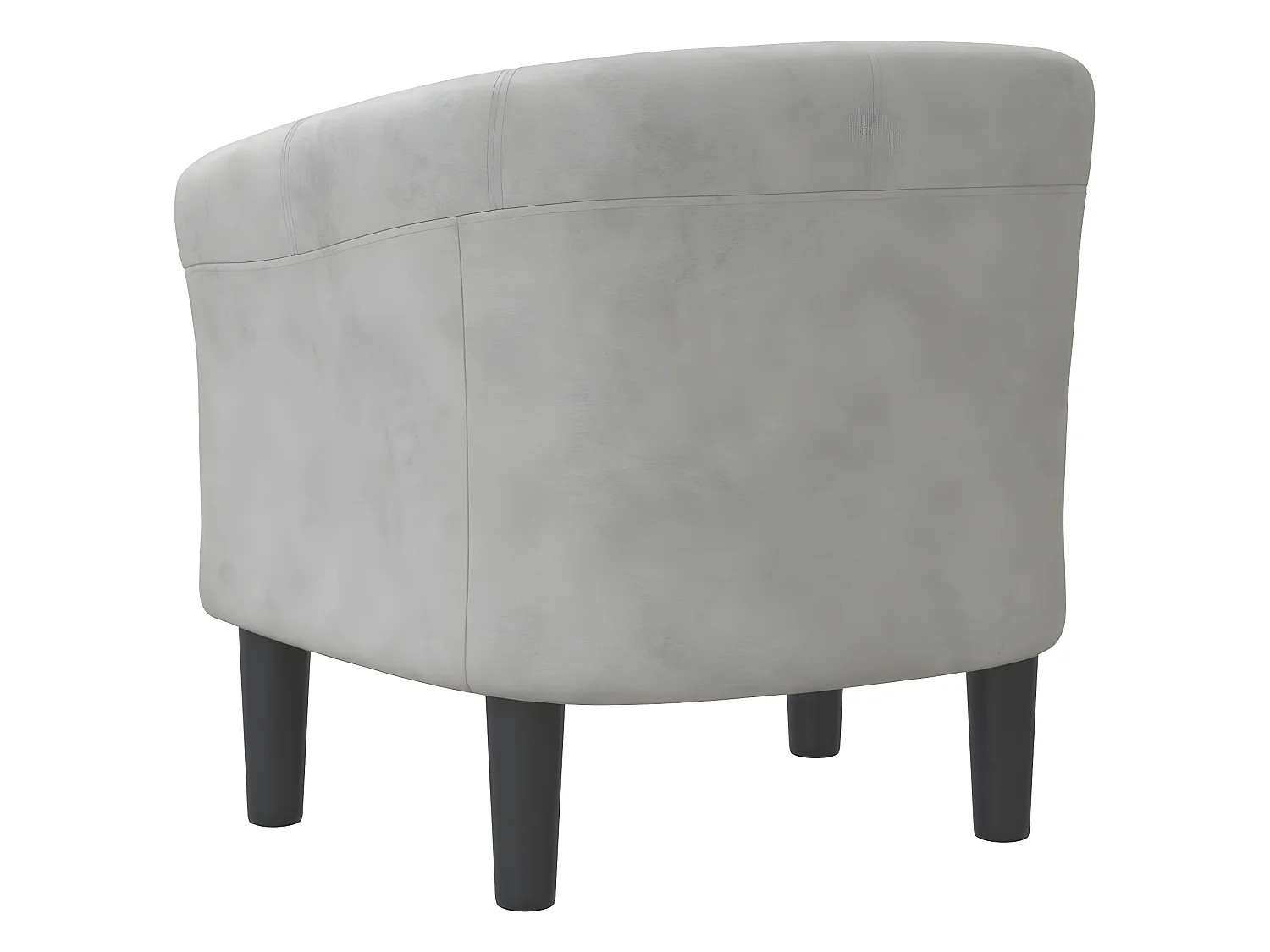 Fauteuil cabriolet gris clair velours