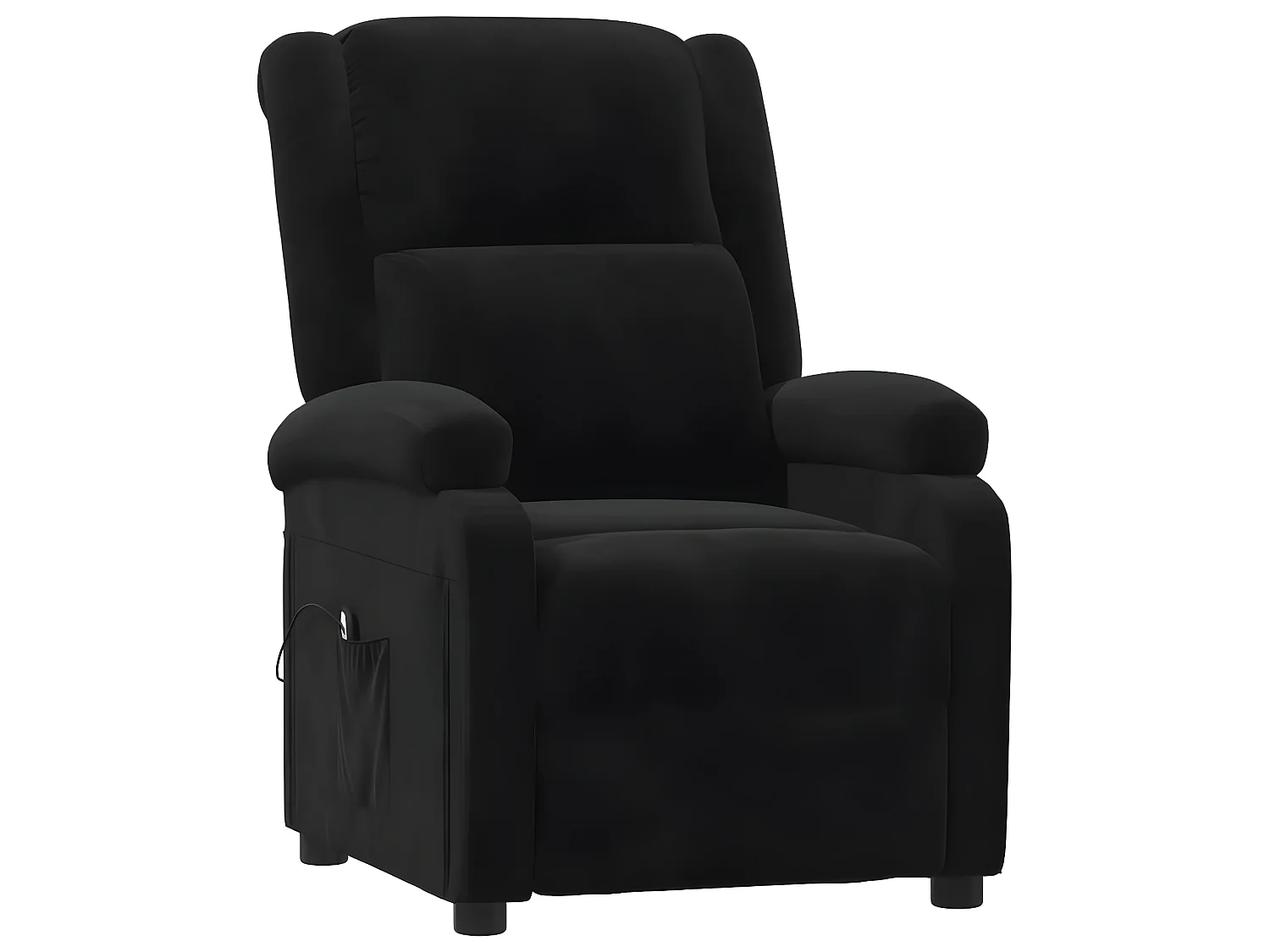 Silla reclinable eléctrica de terciopelo negro