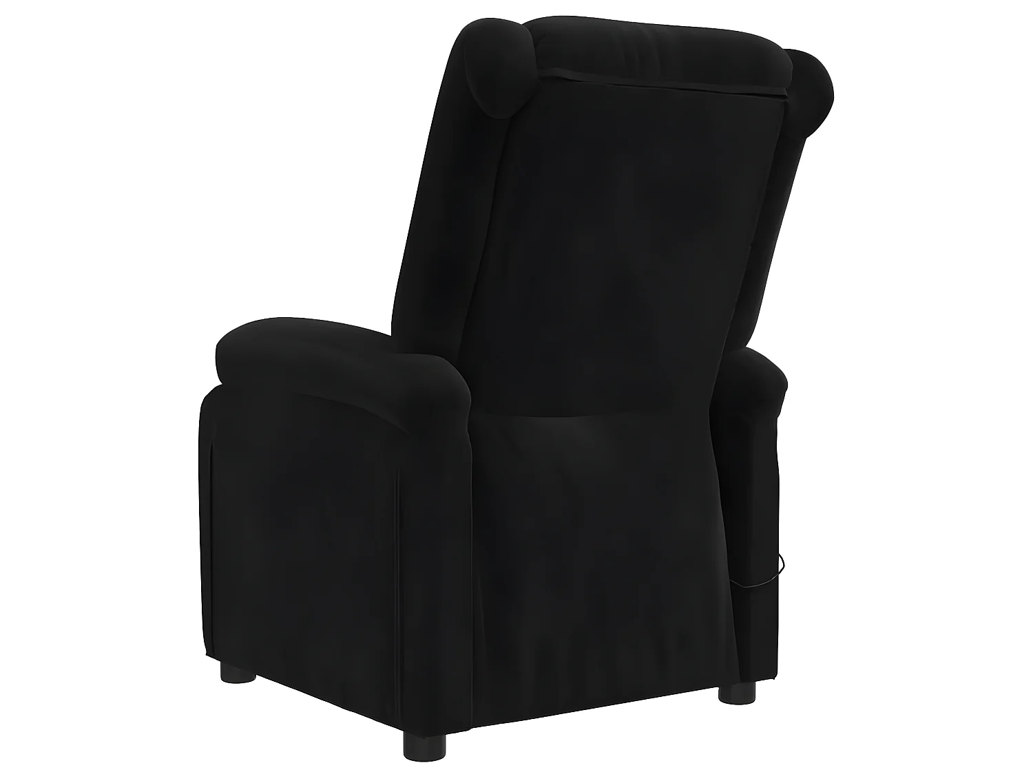 Silla reclinable eléctrica de terciopelo negro