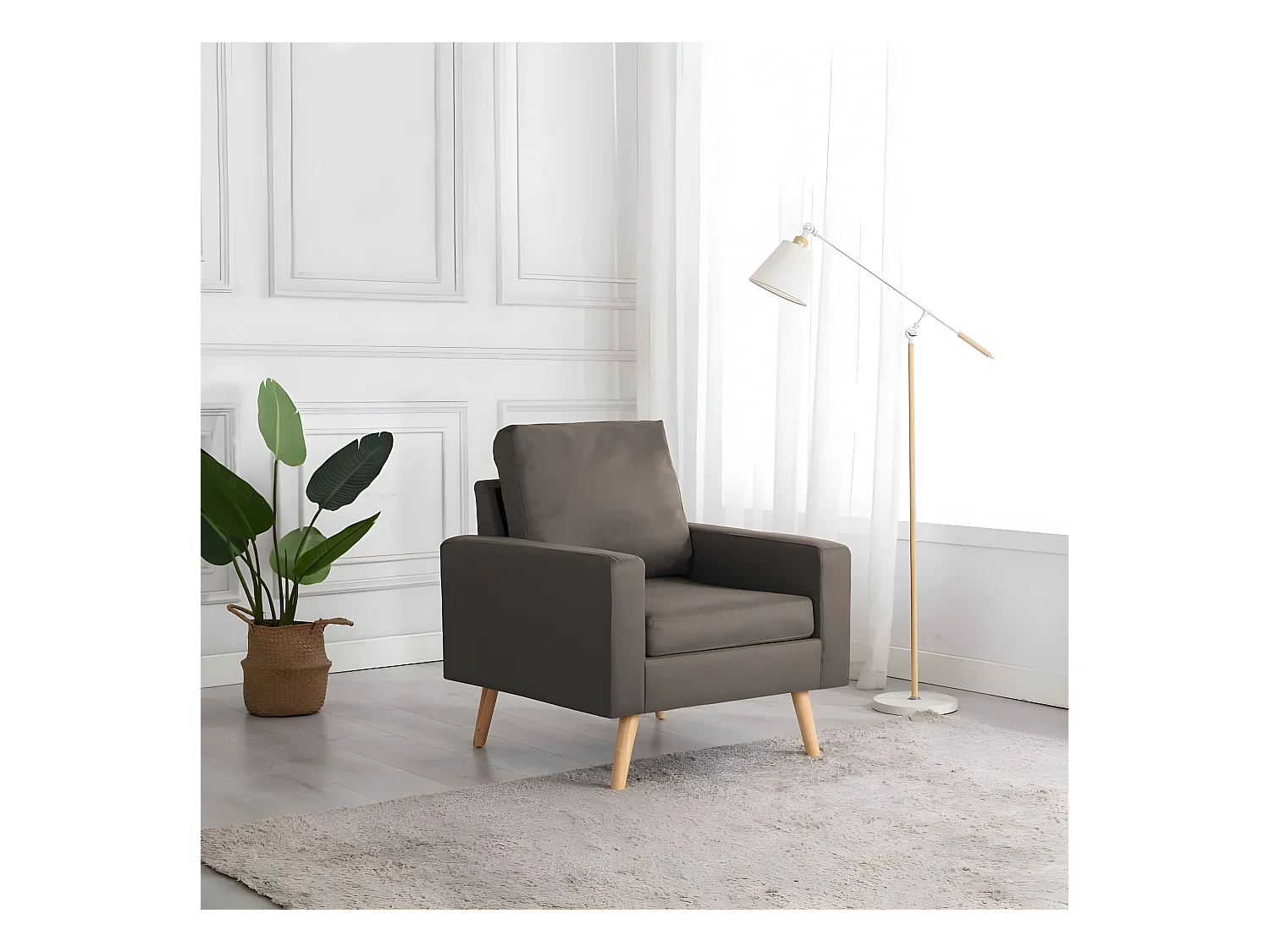 Fauteuil Taupe Tissu