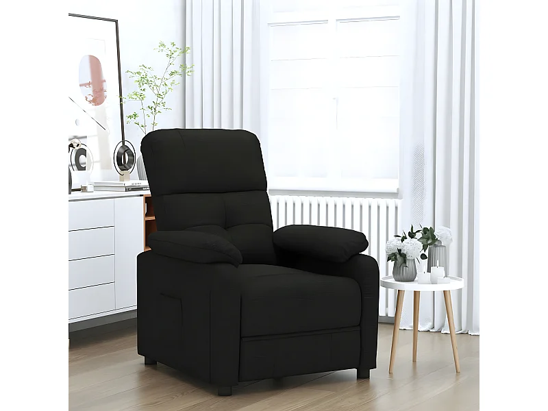 Silla reclinable de tela negra