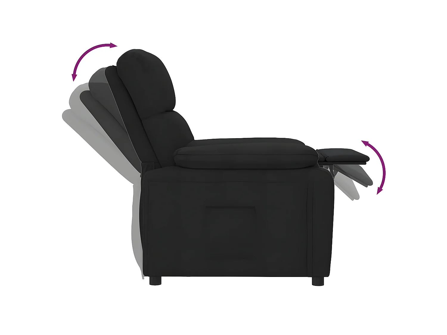 Poltrona reclinabile in tessuto nero