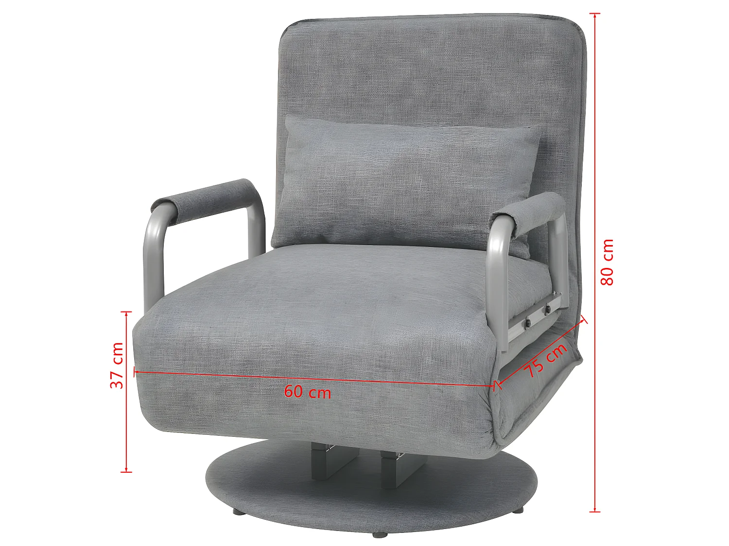 Fauteuil pivotant et canapé-lit Gris clair Tissu